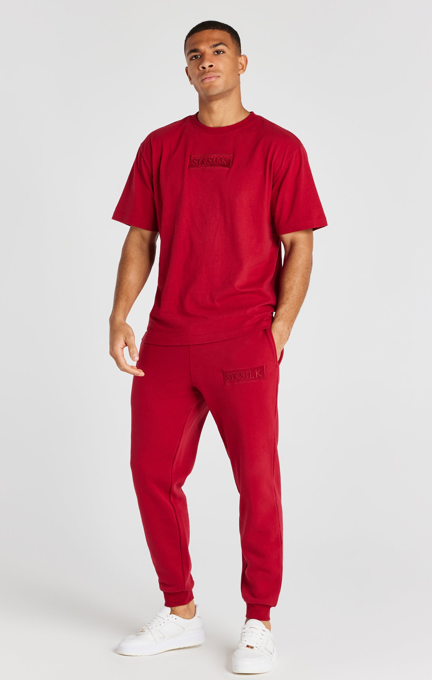Load image into Gallery viewer, Red Relaxed Fit Cuffed Jogger (3)