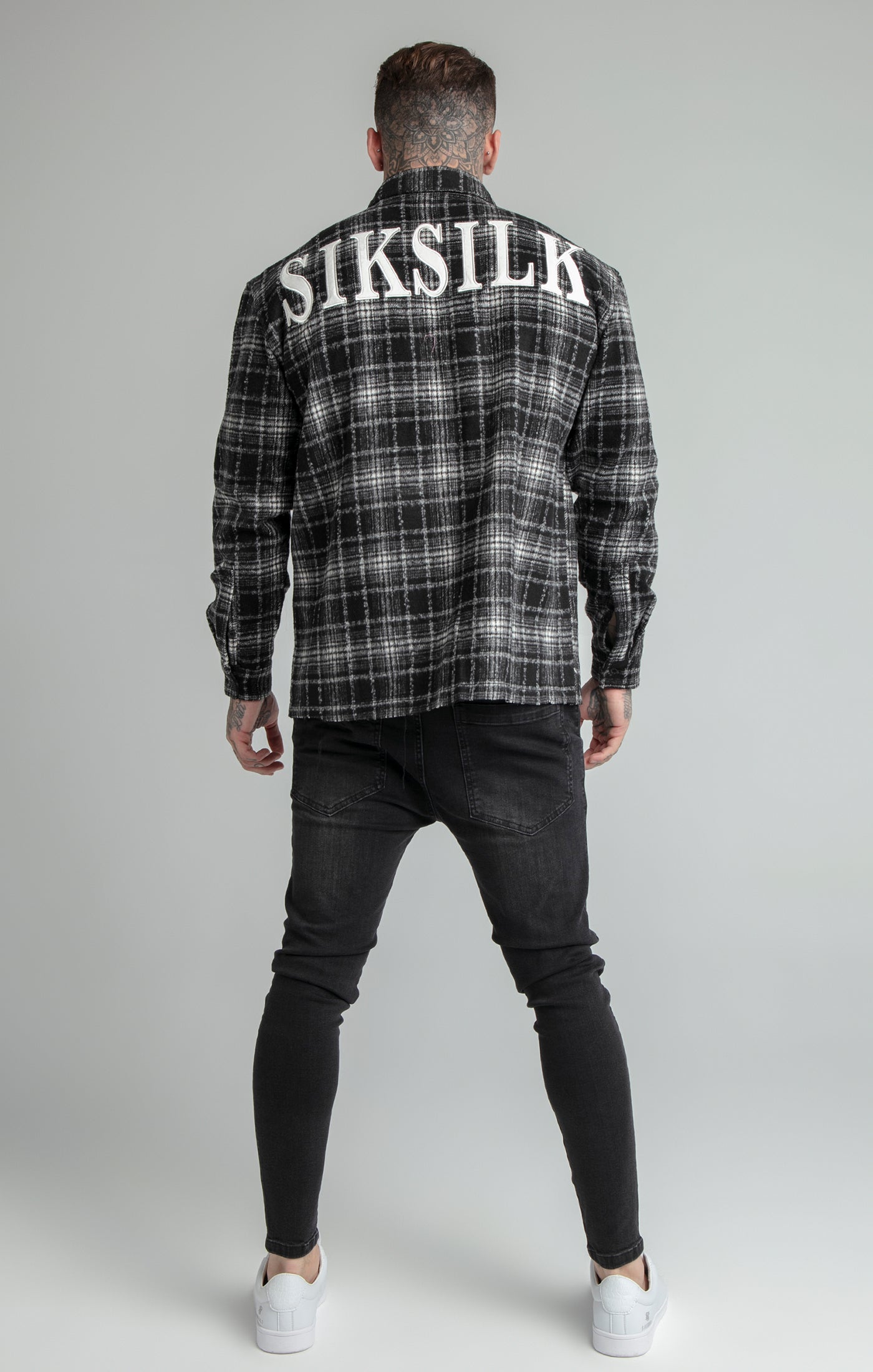 Load image into Gallery viewer, Black Distressed Check Shirt (2)