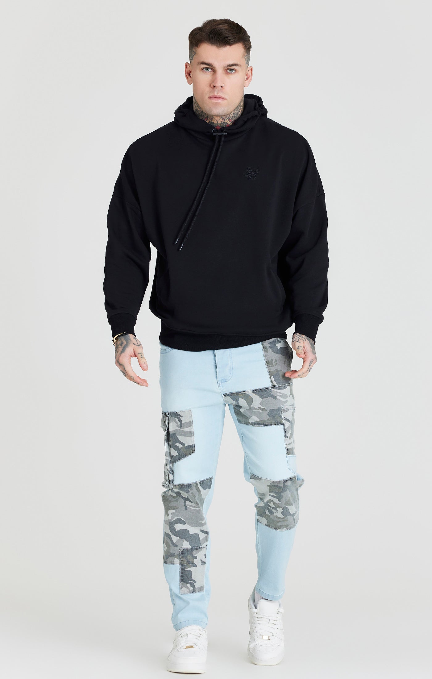 Load image into Gallery viewer, Light Blue Camo Pocket Carrot Jean (3)