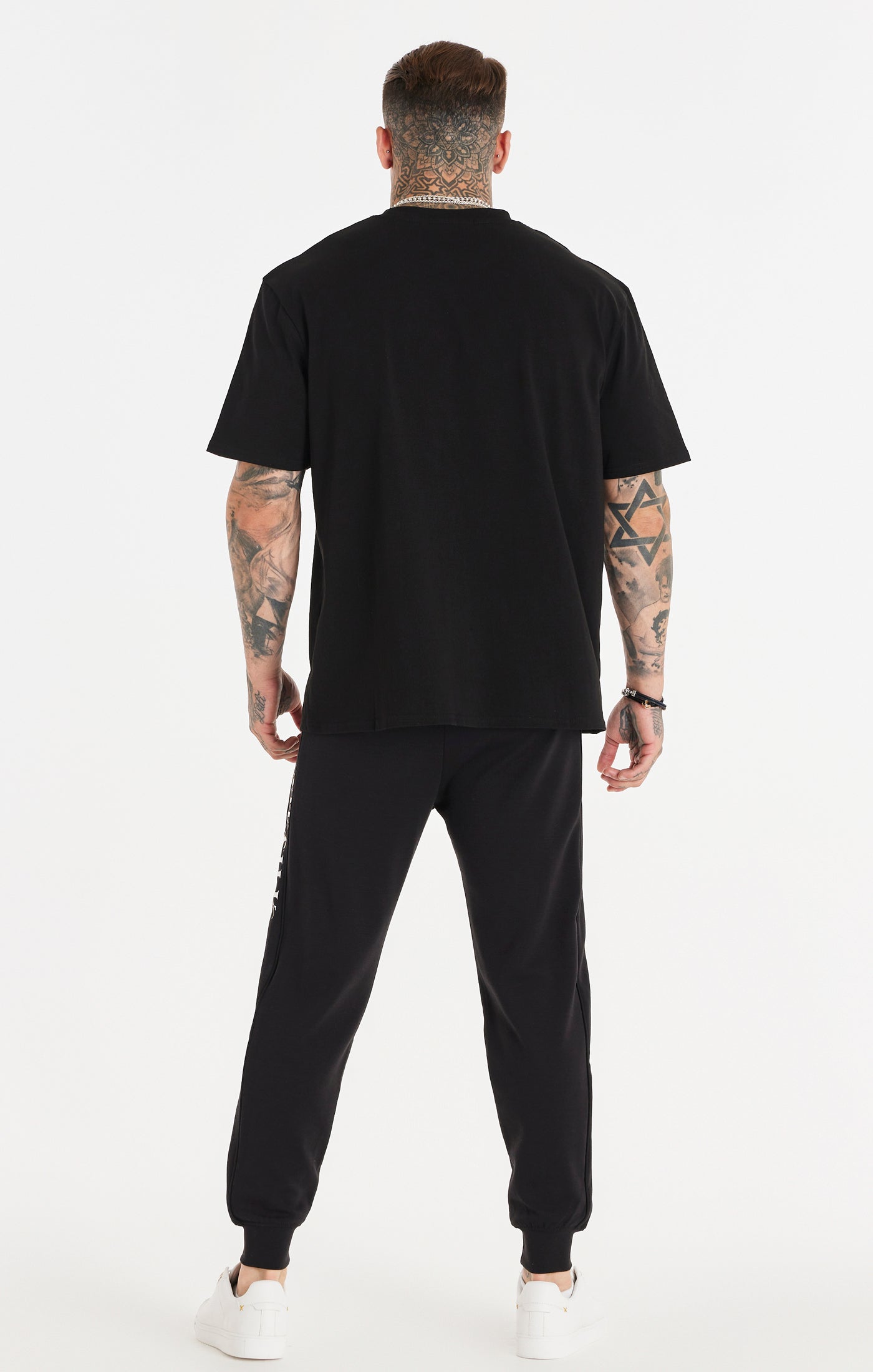 Load image into Gallery viewer, Black Script Logo Panelled Trousers (6)