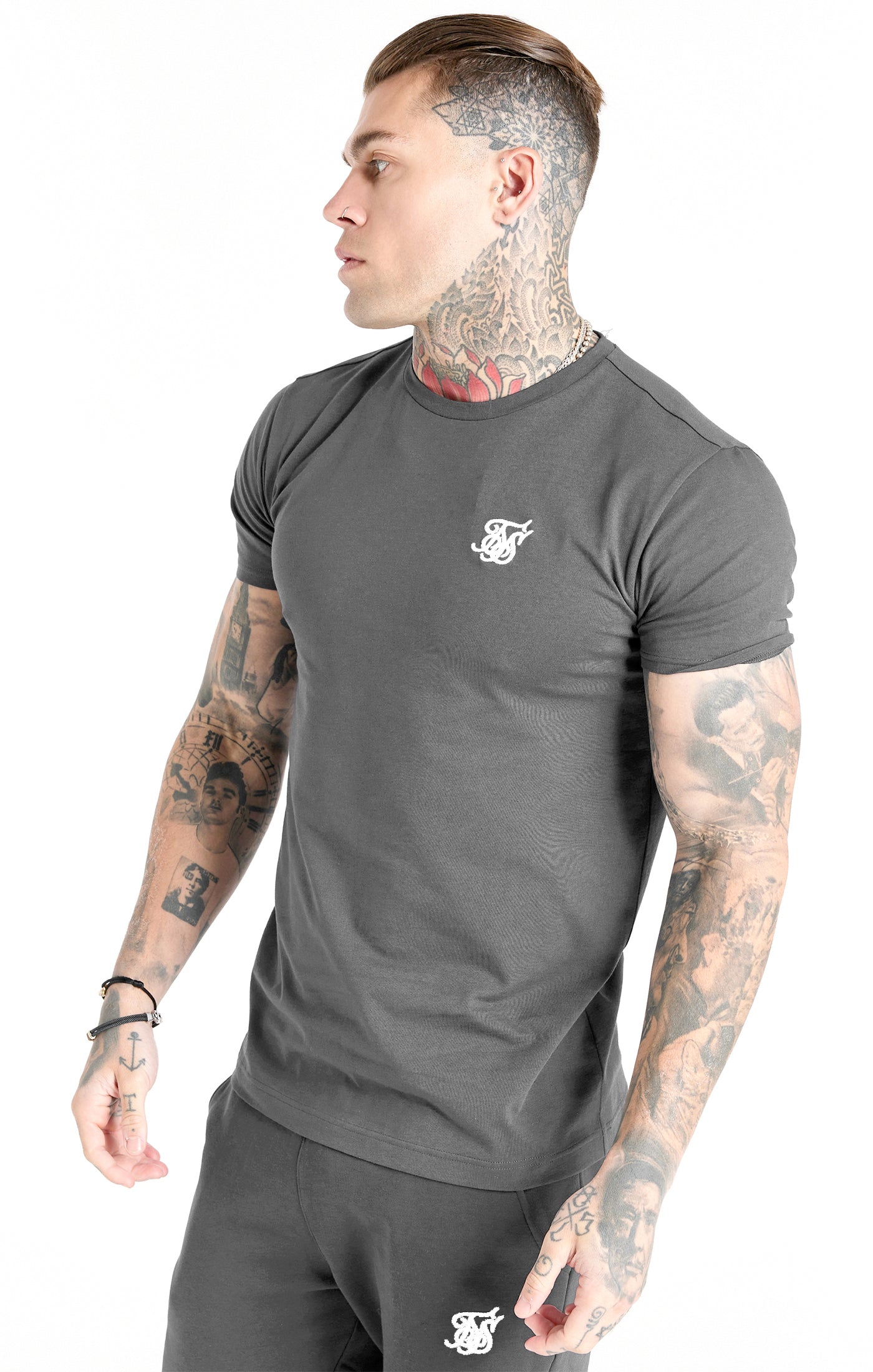 Load image into Gallery viewer, Grey Muscle Fit T-Shirt