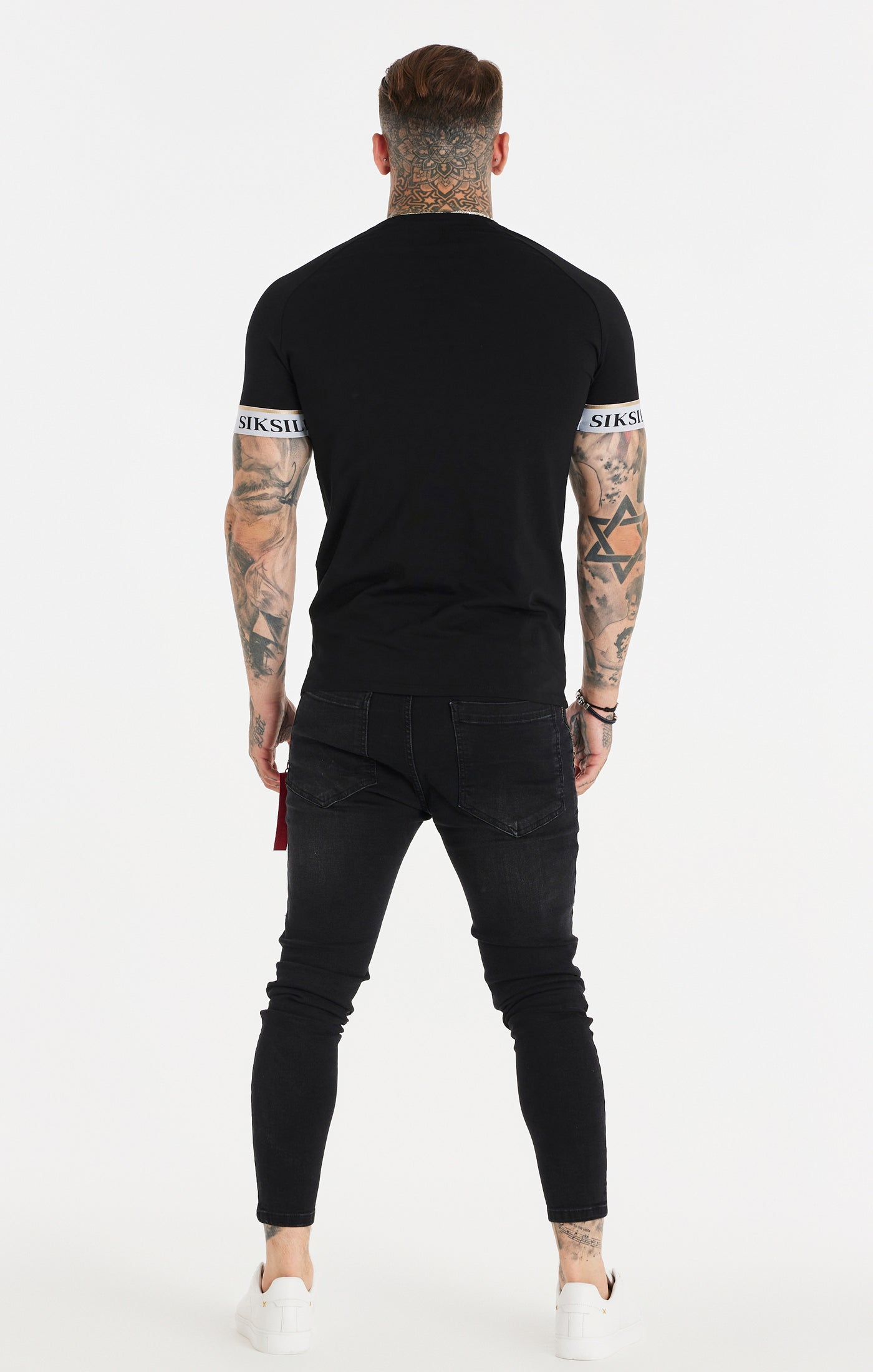 Load image into Gallery viewer, Black Elastic Cuff Raglan T-Shirt (4)