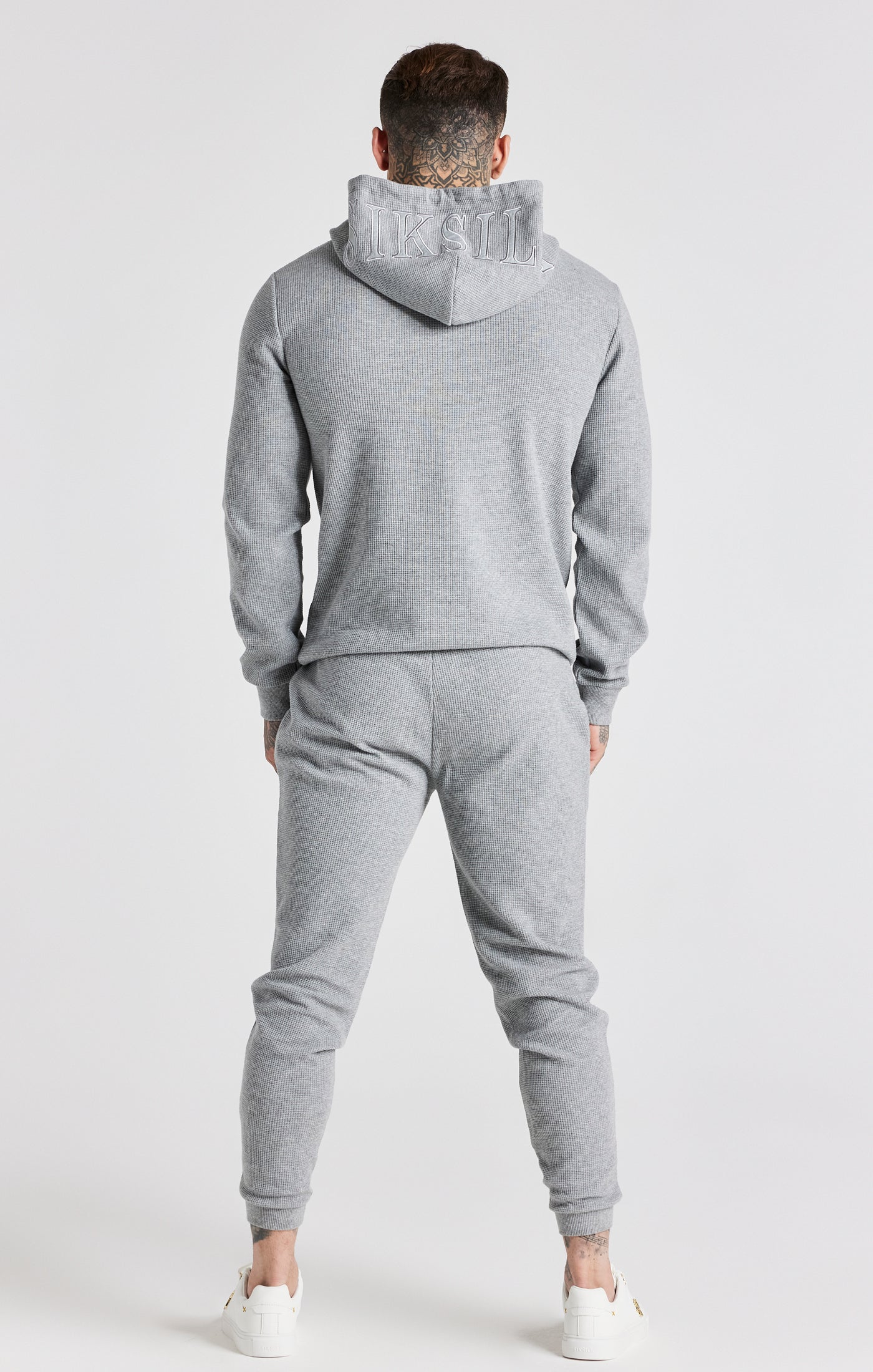 Load image into Gallery viewer, Grey Marl Waffle Muscle Fit Jogger (5)