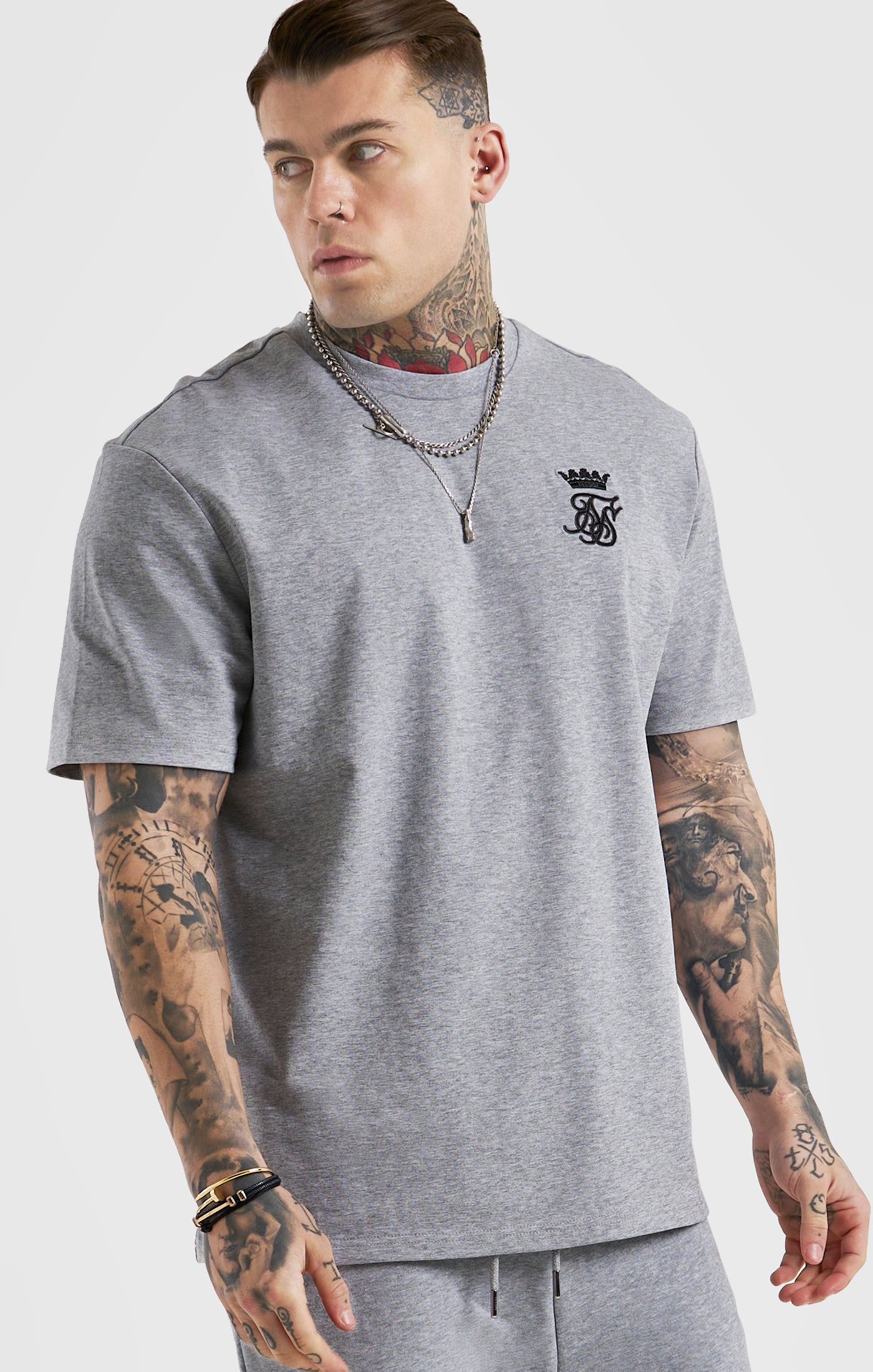 Load image into Gallery viewer, Messi x SikSilk Oversized Tee - Grey Marl