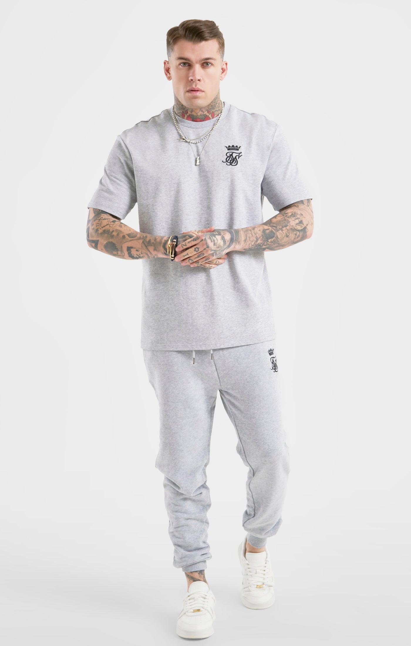 Load image into Gallery viewer, Messi x SikSilk Oversized Tee - Grey Marl (2)