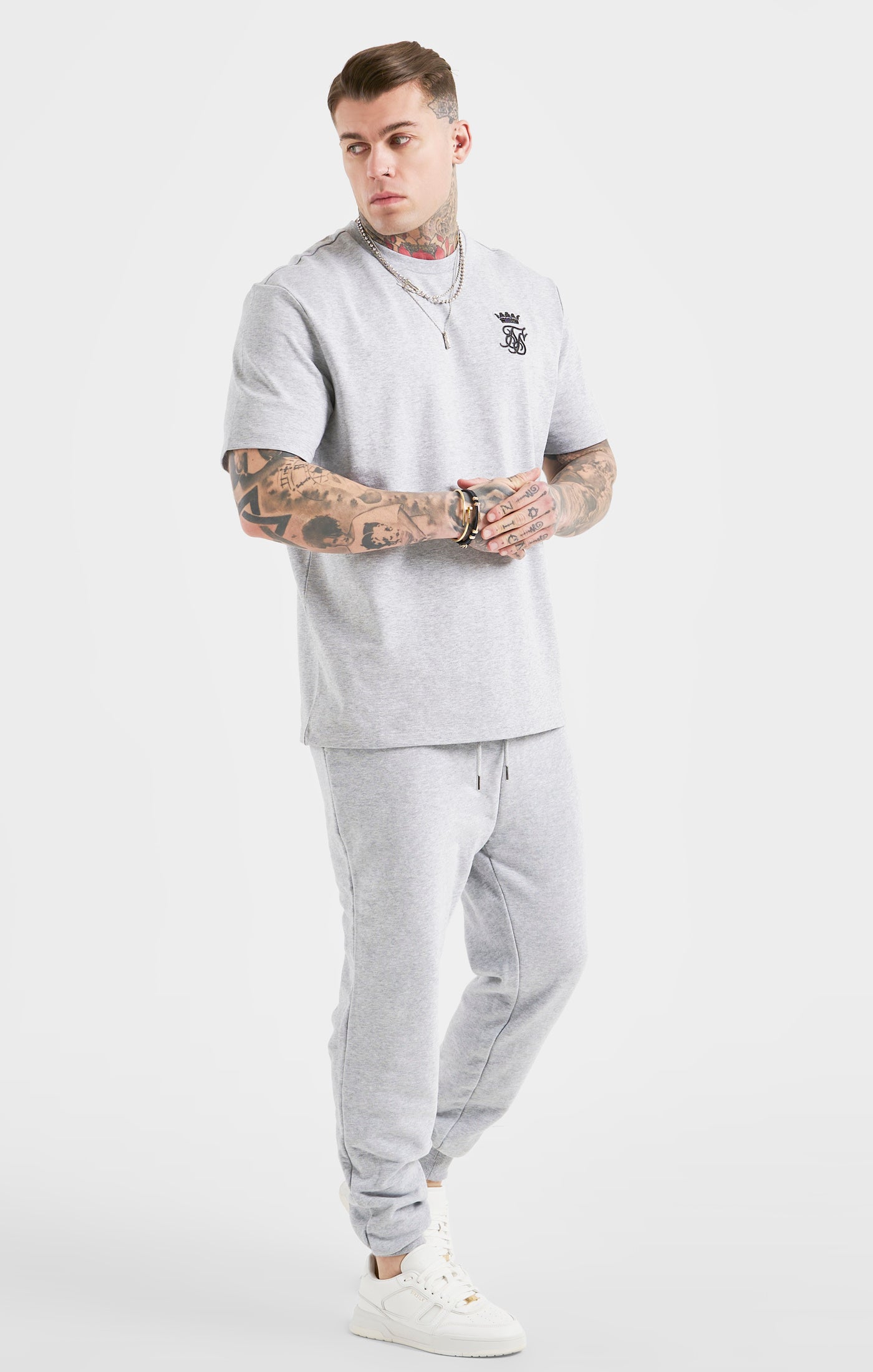 Load image into Gallery viewer, Messi x SikSilk Oversized Tee - Grey Marl (3)