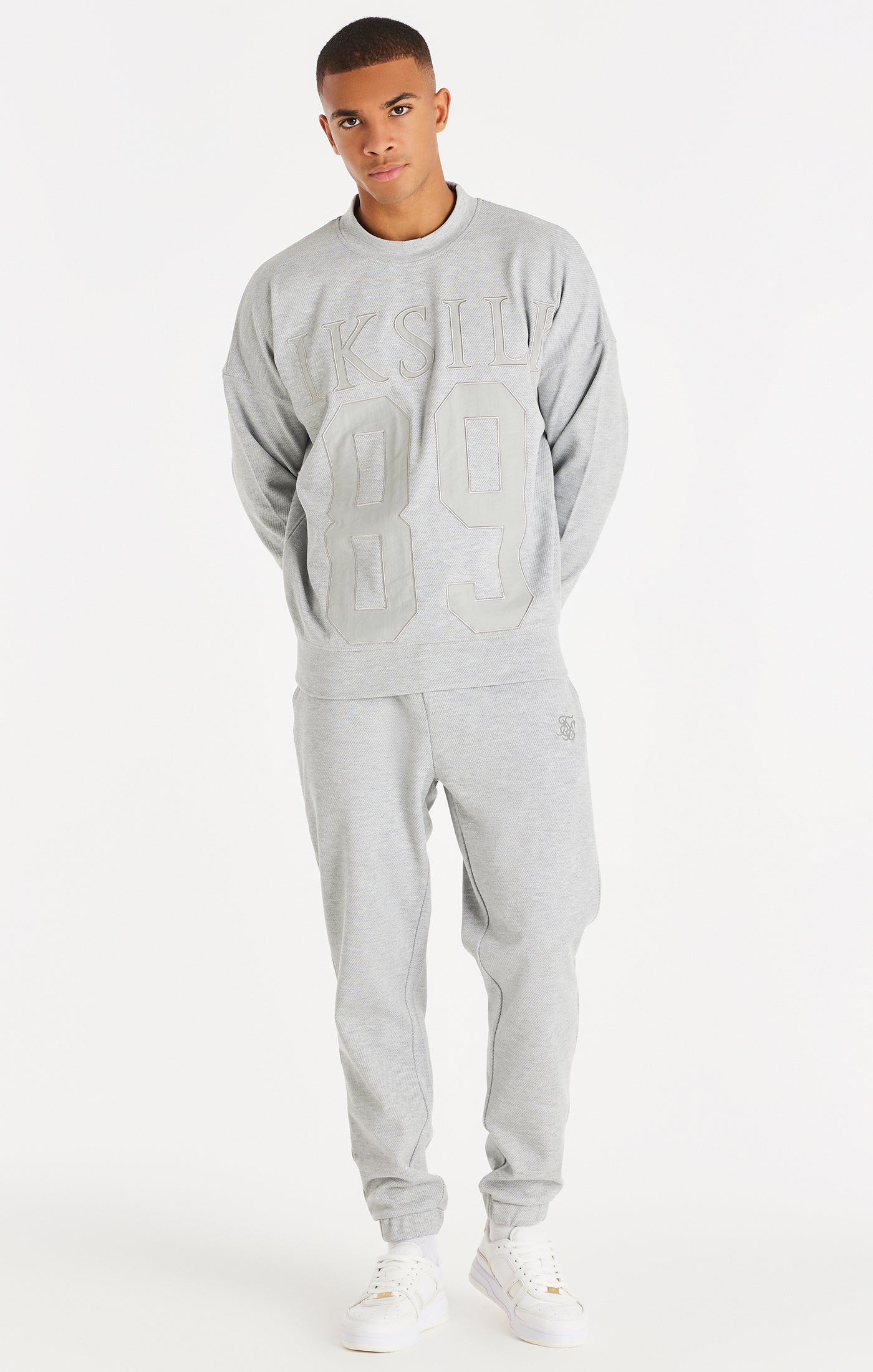 Load image into Gallery viewer, Grey Marl Textured Relaxed Jogger (3)