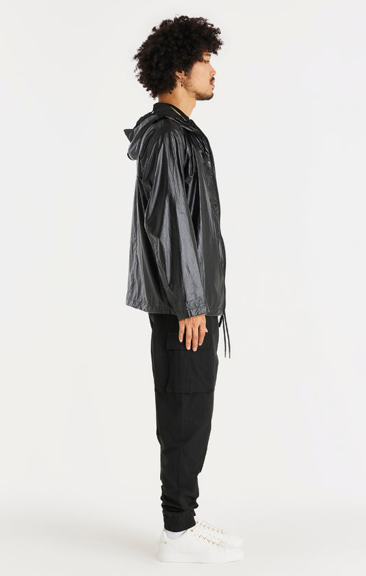 SikSilk Packaway Nylon Zip Through Jacket - Black