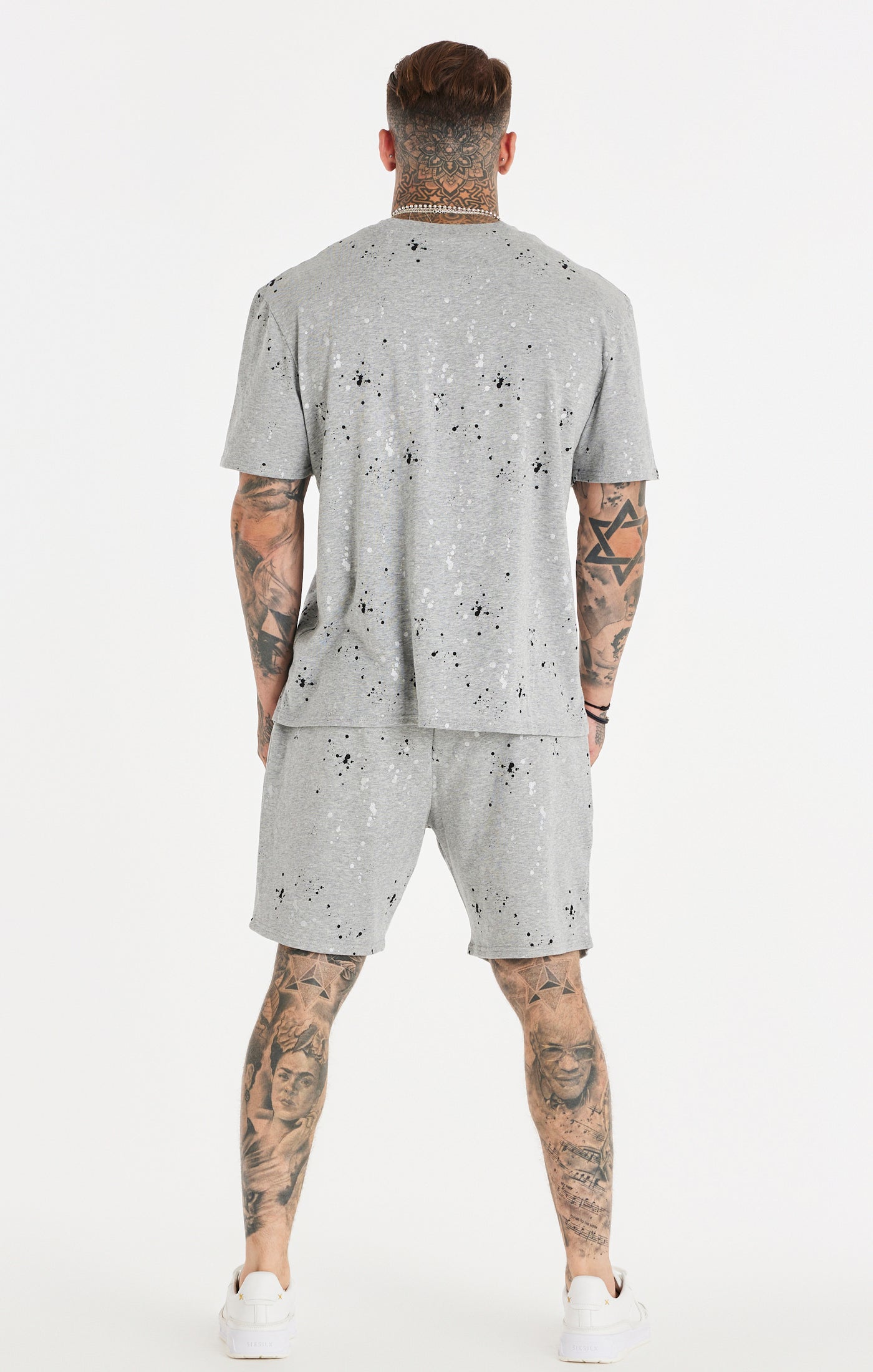 Load image into Gallery viewer, SikSilk Paint Splatter Shorts - Grey Marl (6)