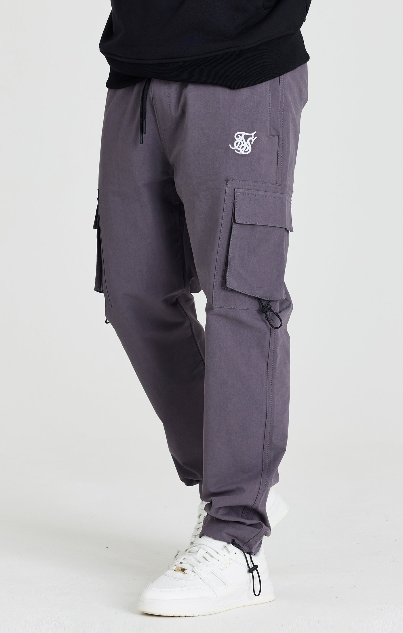 Load image into Gallery viewer, Grey Relaxed Cuff Cargo Pant