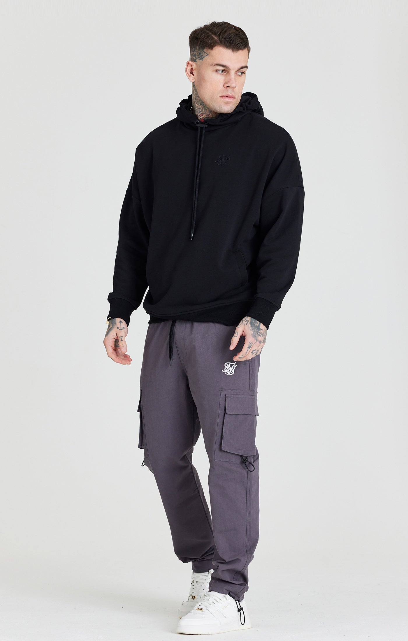 Load image into Gallery viewer, Grey Relaxed Cuff Cargo Pant (3)