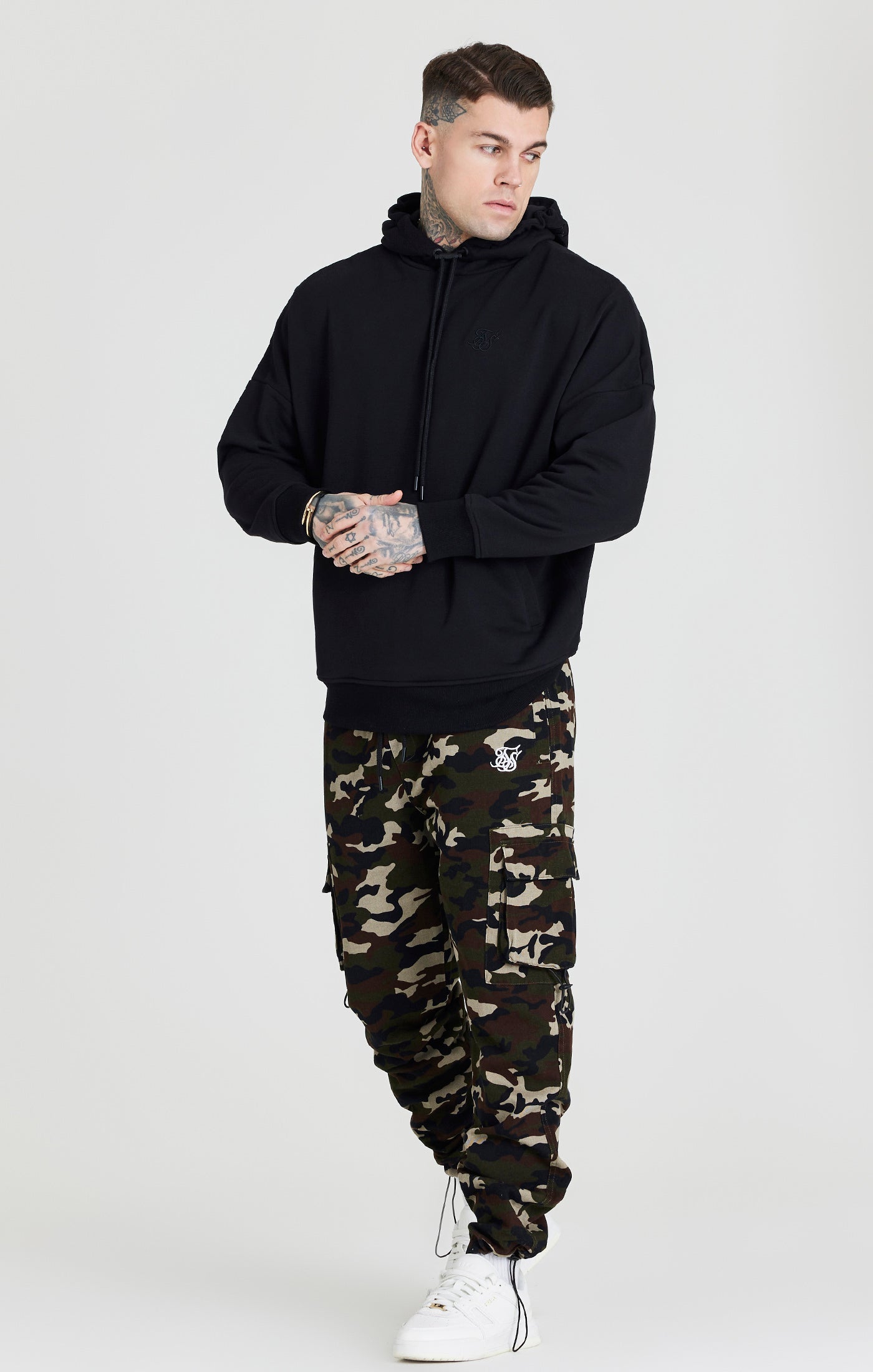 Load image into Gallery viewer, Green Camo Relaxed Cuff Cargo Pant (3)