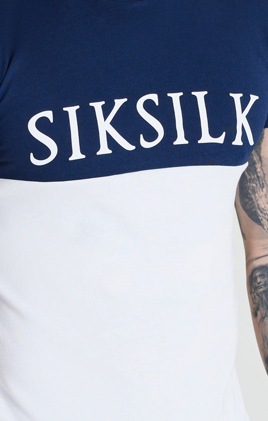 Navy Cut And Sew Muscle Fit T-Shirt
