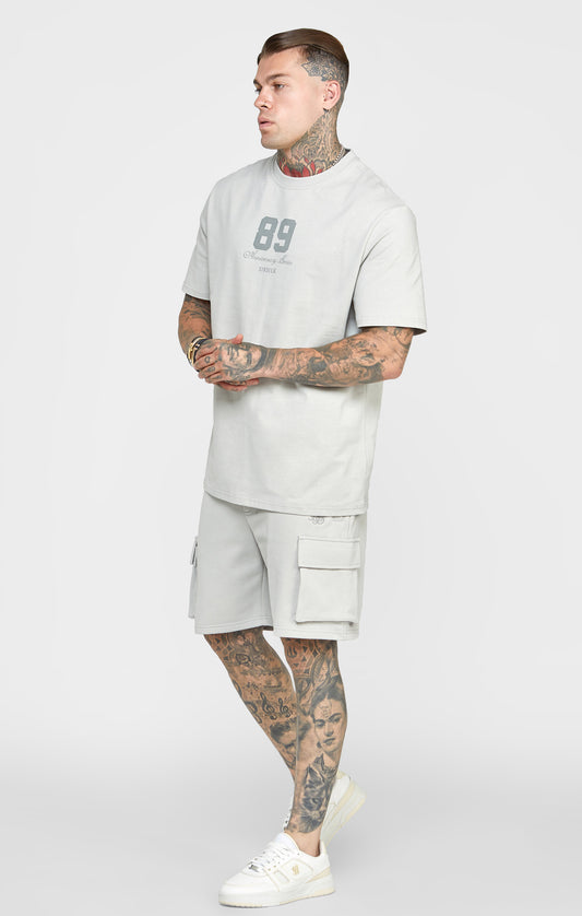Grey Relaxed Fit Cargo Short