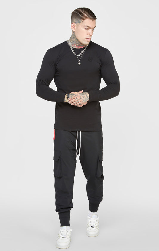 Black Long Sleeve Muscle Fit T-Shirt