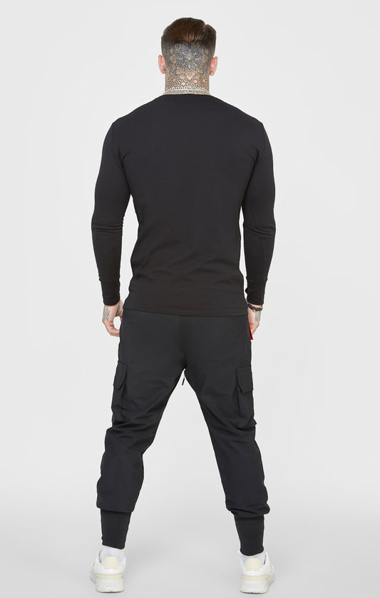 Black Long Sleeve Muscle Fit T-Shirt