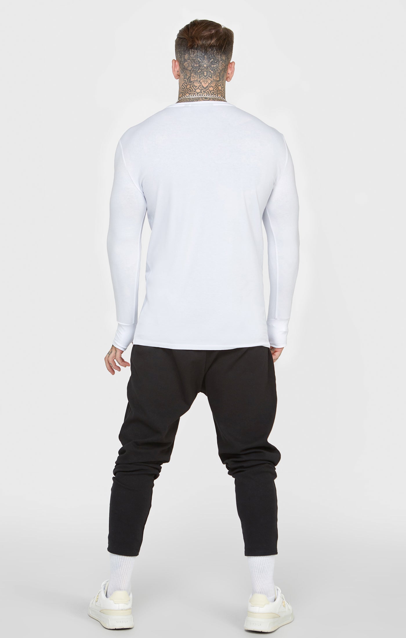 Load image into Gallery viewer, White Long Sleeve Muscle Fit T-Shirt (4)