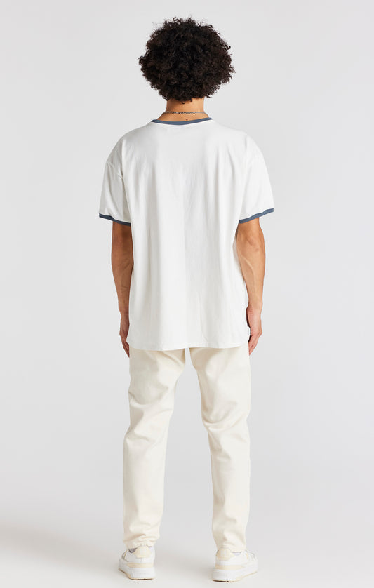 Ecru Short Sleeve Box Fit Ringer T-Shirt