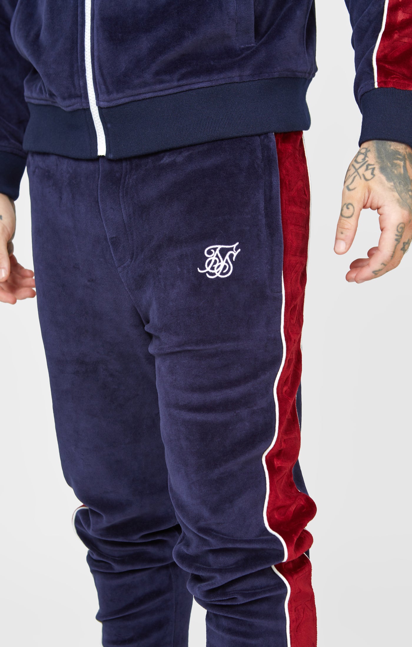 Load image into Gallery viewer, Navy Velour Track Pant (5)