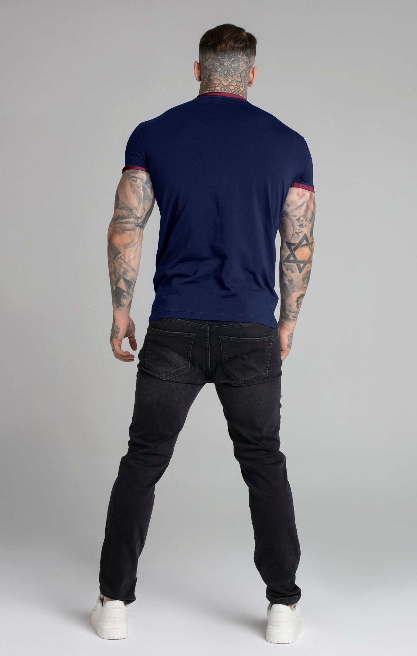Load image into Gallery viewer, Navy Short Sleeve Ringer T-Shirt (5)