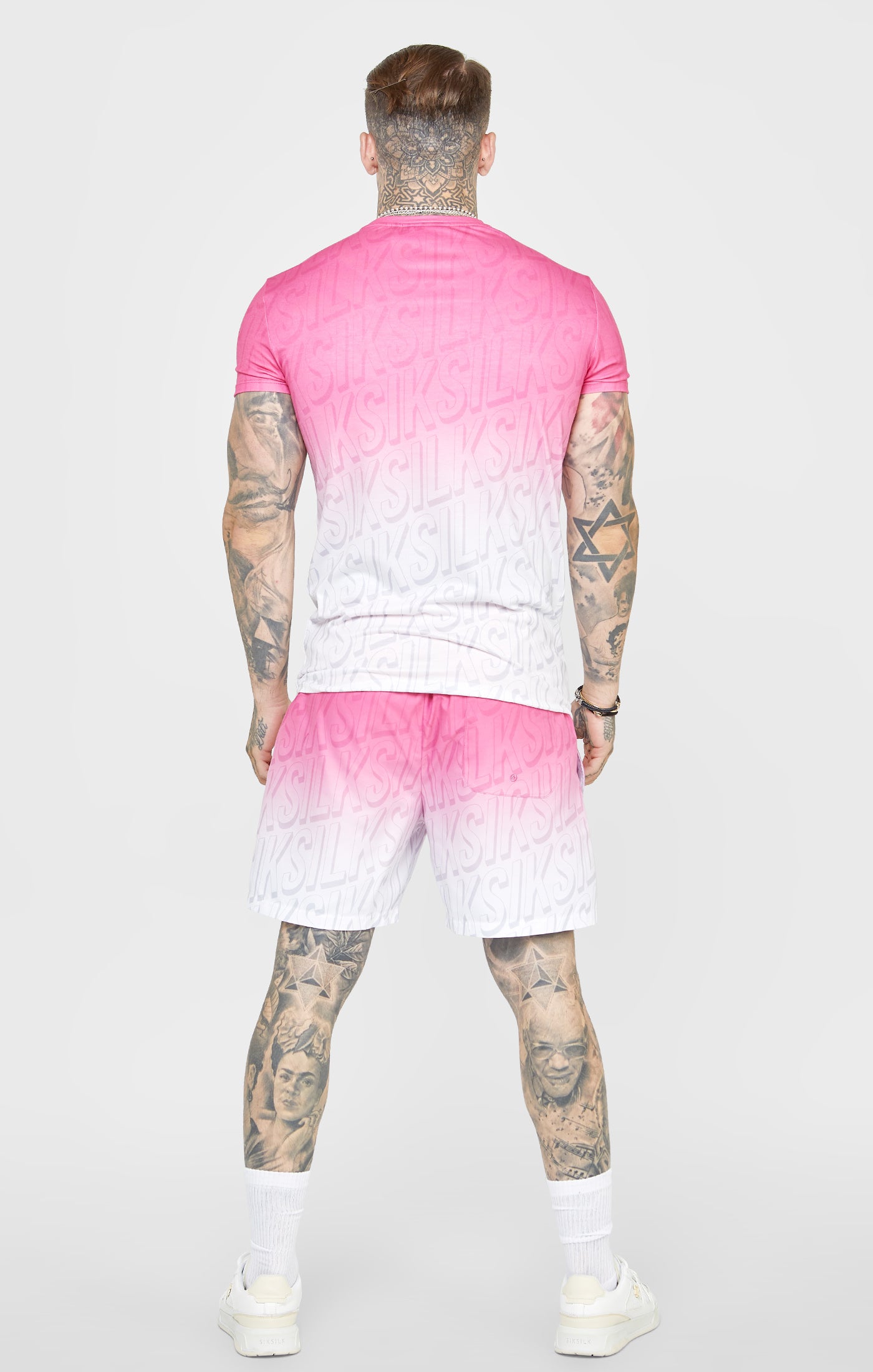 Load image into Gallery viewer, Pink Logo Fade Swim Short (4)