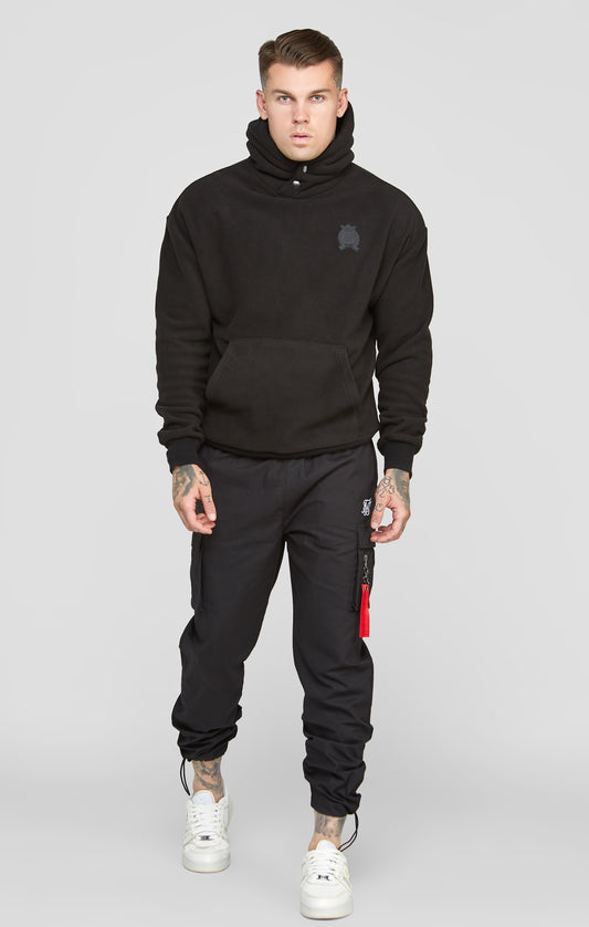 Black Cuffed Relaxed Fit Cargo Pant