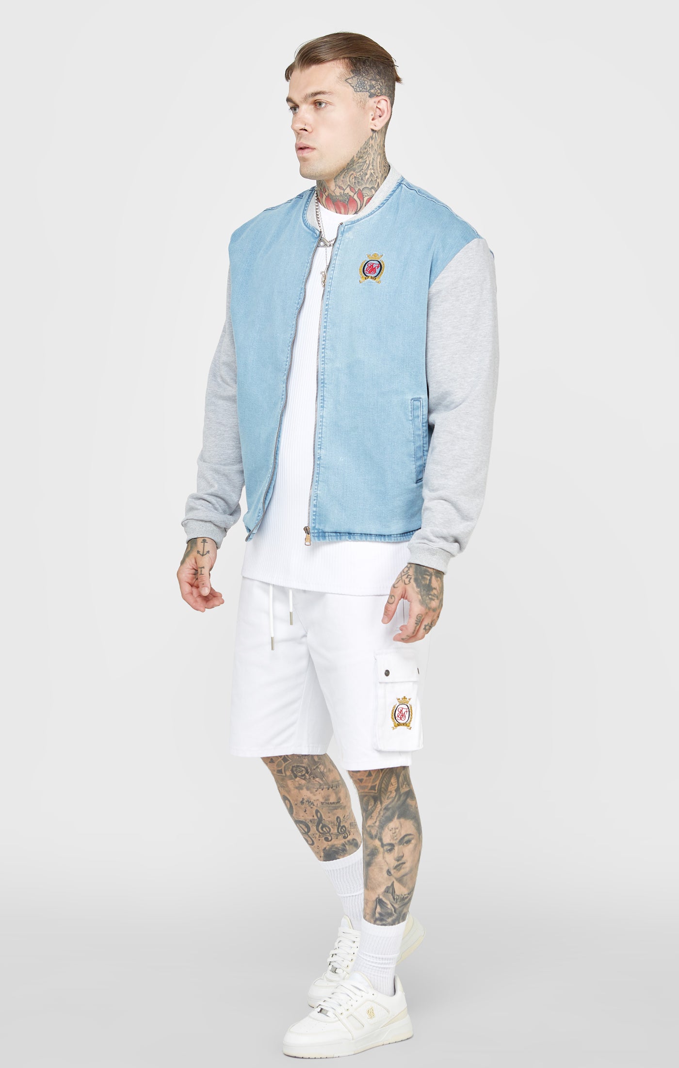 Load image into Gallery viewer, Blue Denim Bomber Jacket (2)