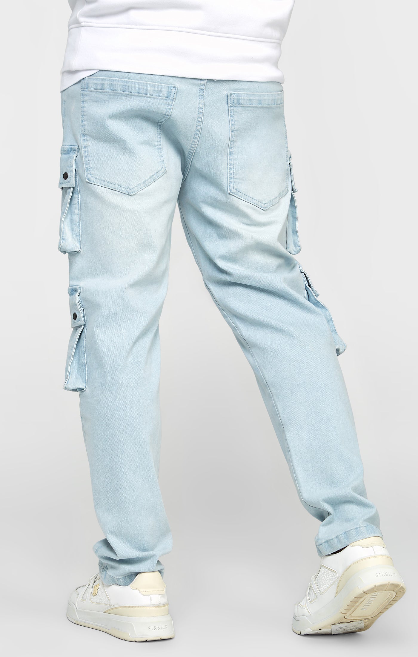 Load image into Gallery viewer, Blue Loose Fit Denim Cargo Pant (3)