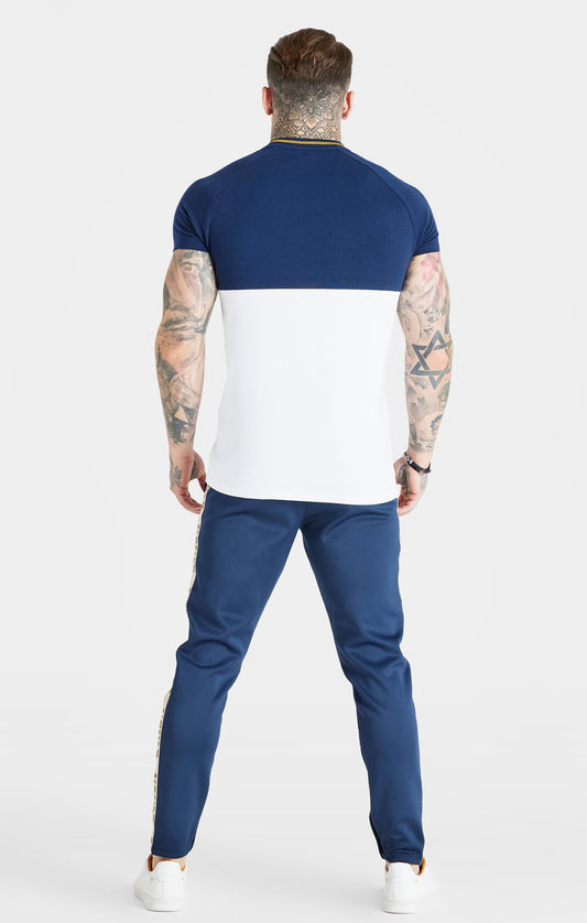 Navy Cut & Sew Muscle Fit T-Shirt
