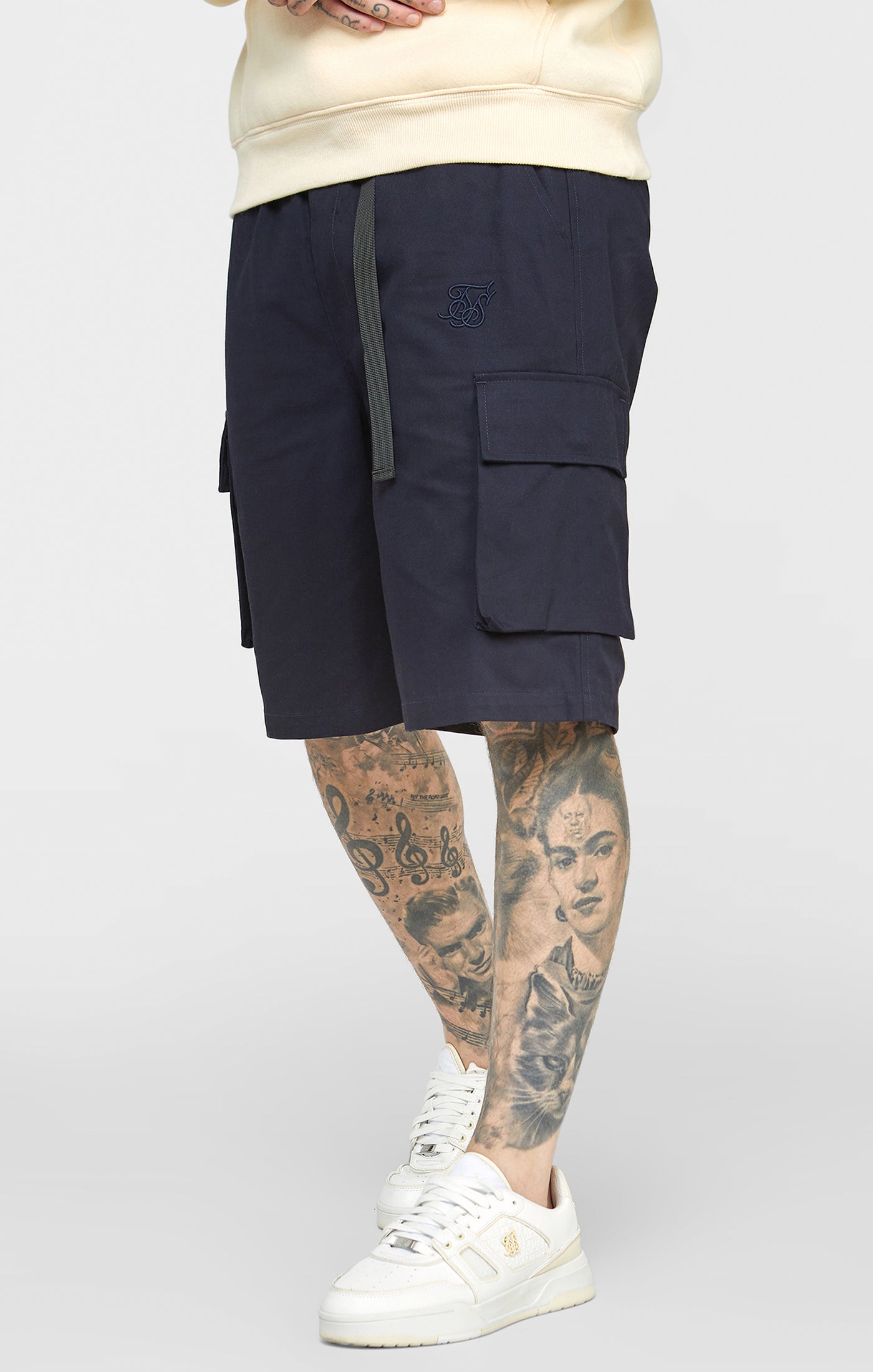 Load image into Gallery viewer, Navy Woven Cargo Short