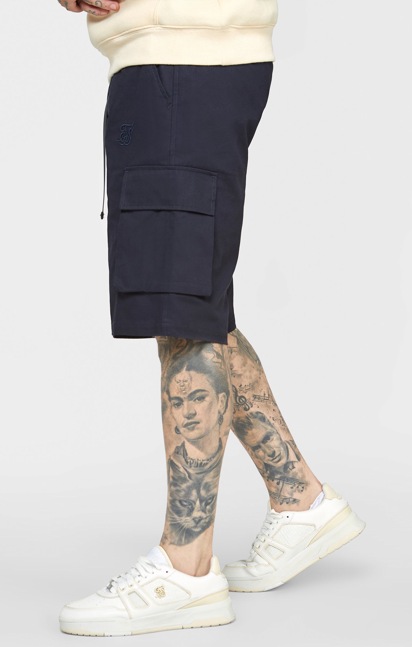 Load image into Gallery viewer, Navy Woven Cargo Short (1)