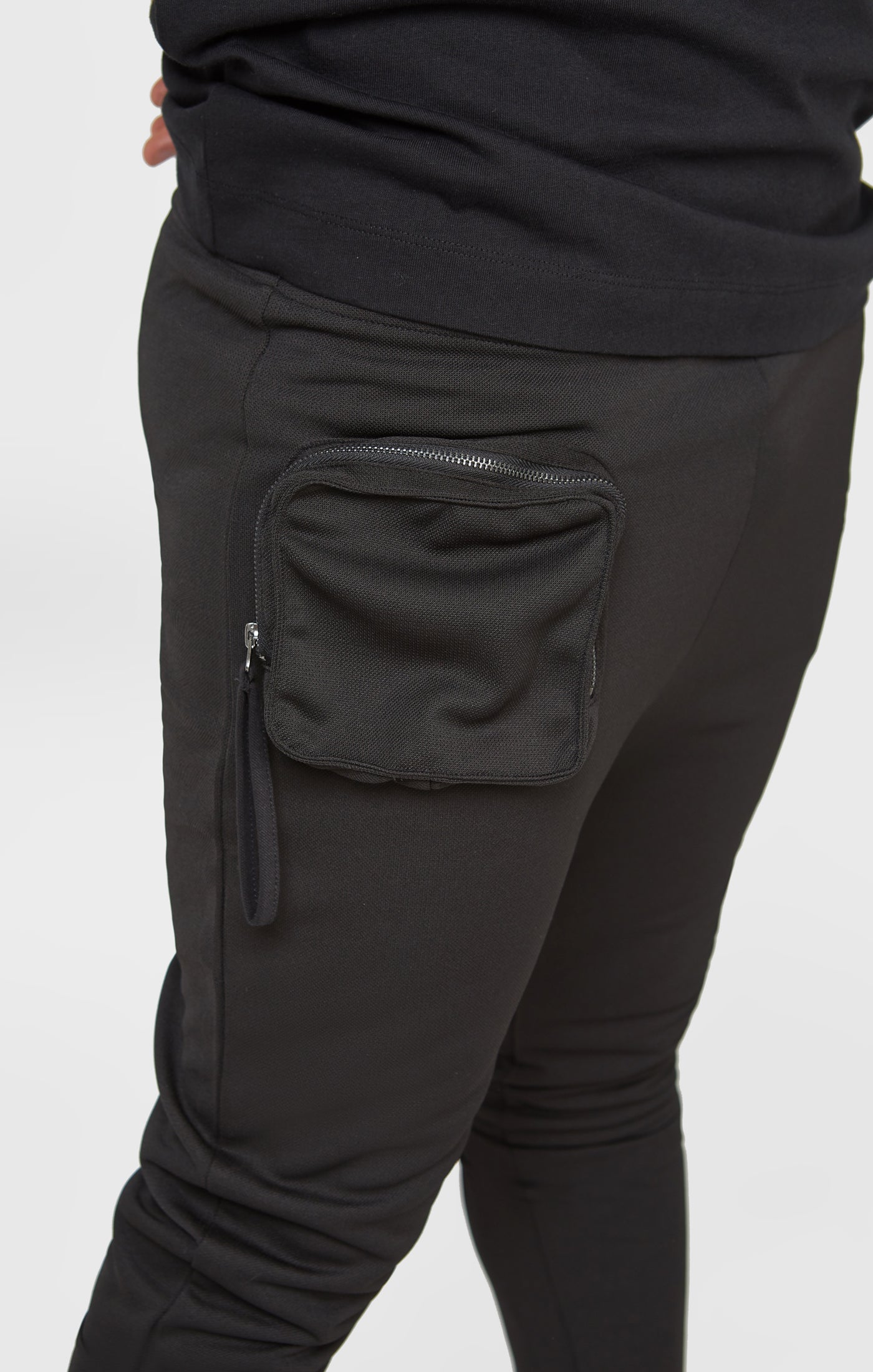 Load image into Gallery viewer, Black Cuffed Track Pant (6)