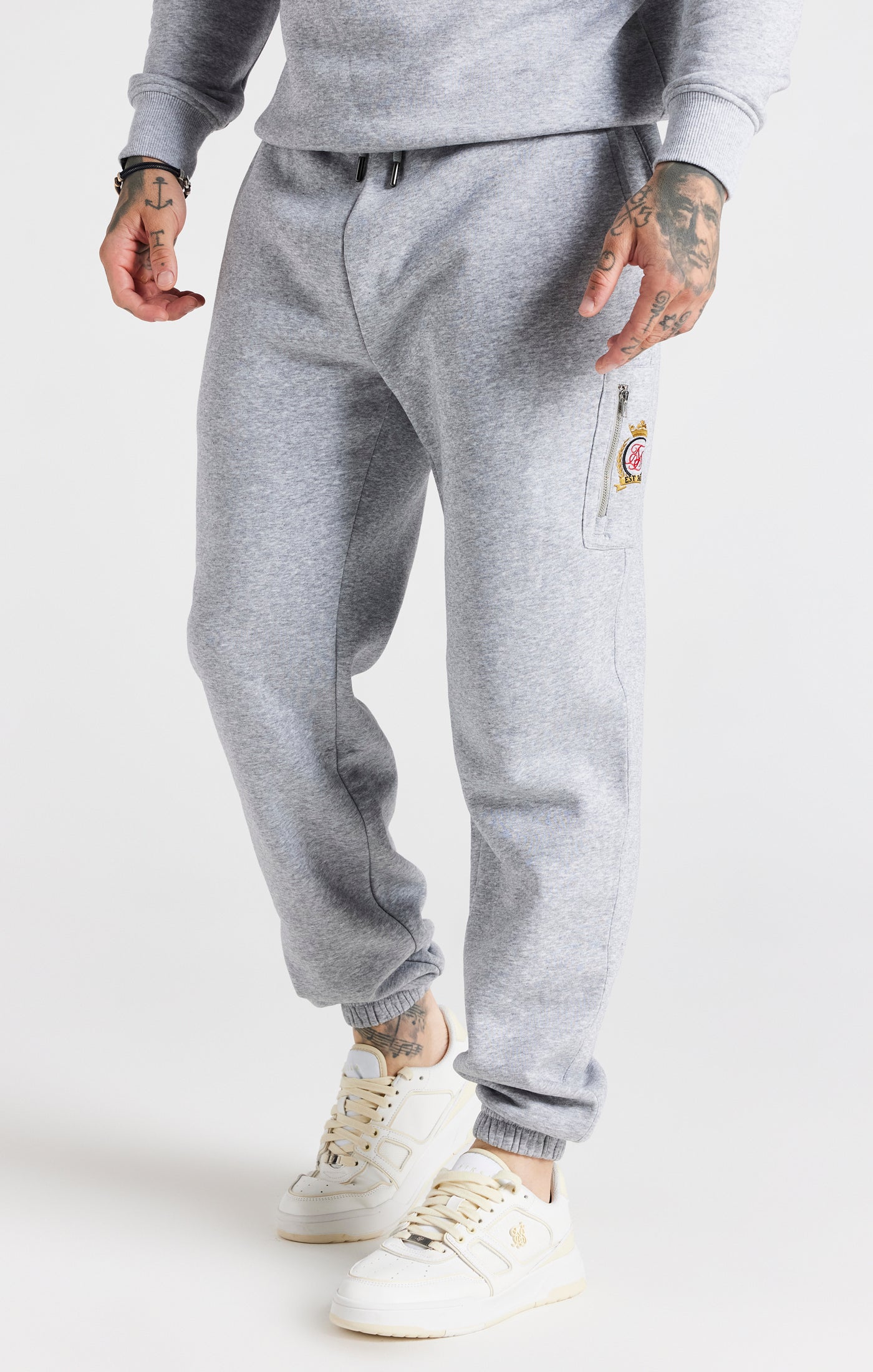 Load image into Gallery viewer, Grey Fleece Relaxed Fit Track Pant