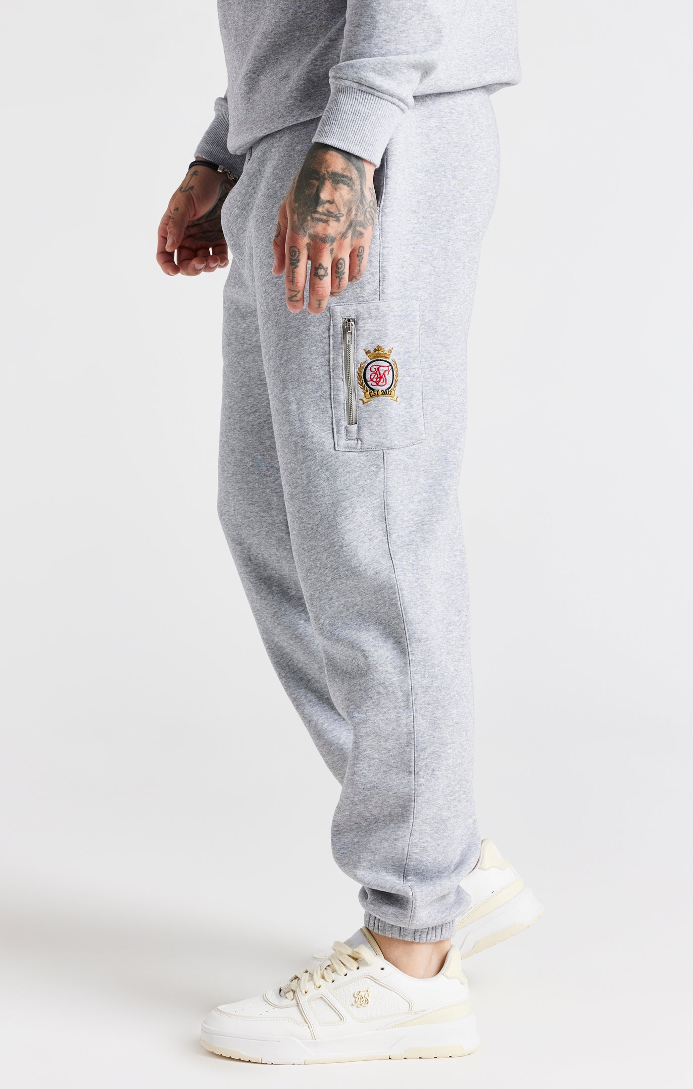 Load image into Gallery viewer, Grey Fleece Relaxed Fit Track Pant (1)