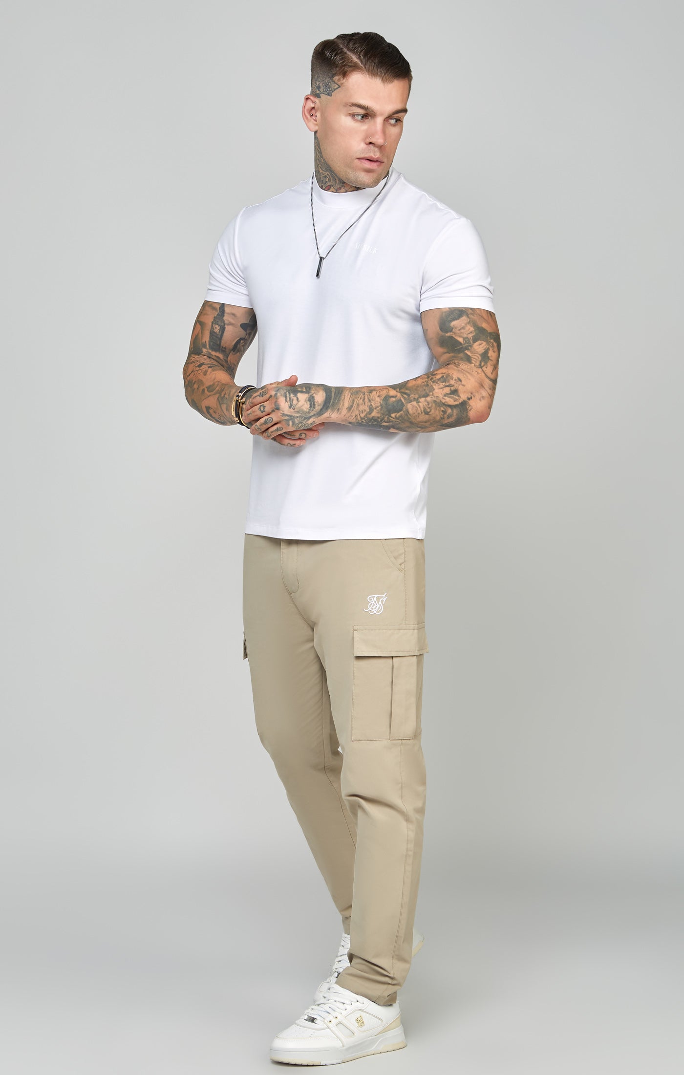 Load image into Gallery viewer, Beige Smart Carrot Cargo Pant (2)