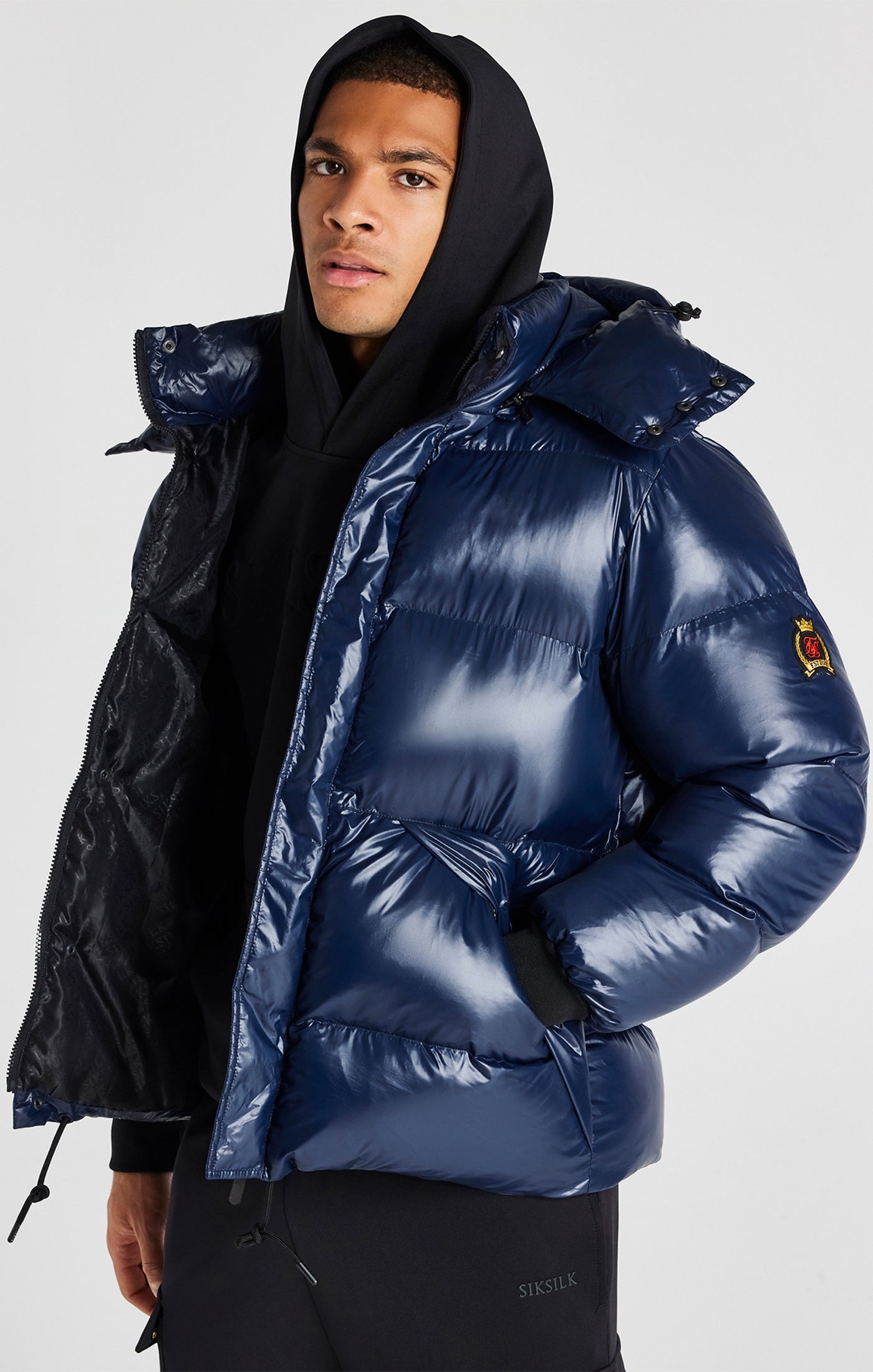 Load image into Gallery viewer, Navy Puffer Jacket (1)