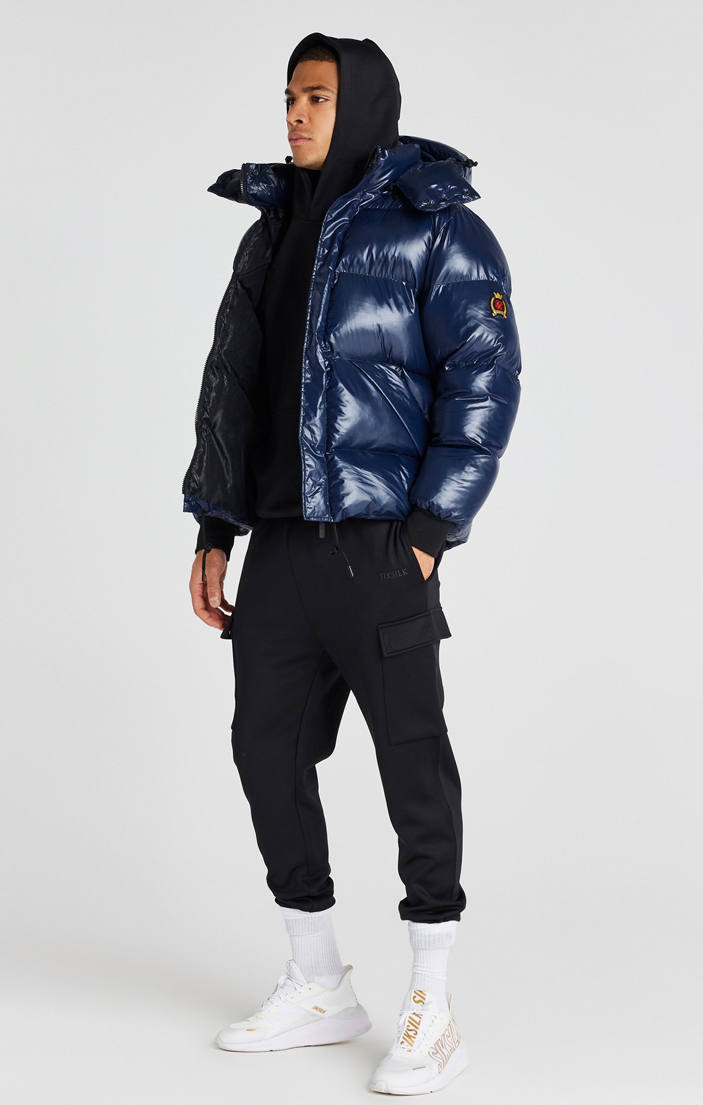 Load image into Gallery viewer, Navy Puffer Jacket (4)