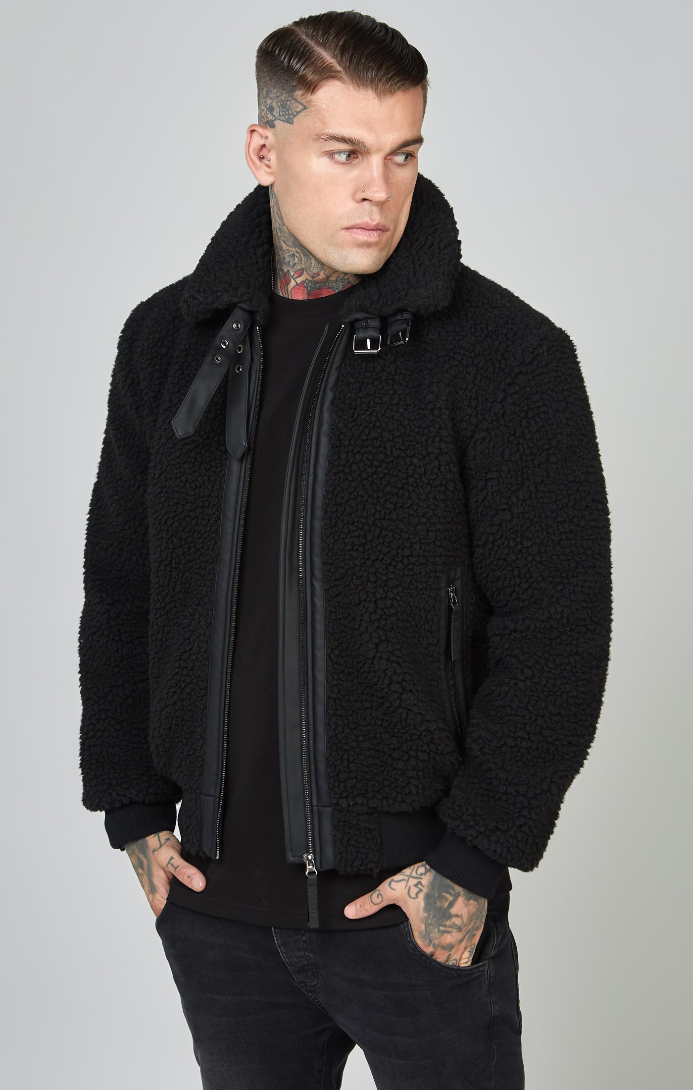 Load image into Gallery viewer, Black Sherpa Jacket (3)