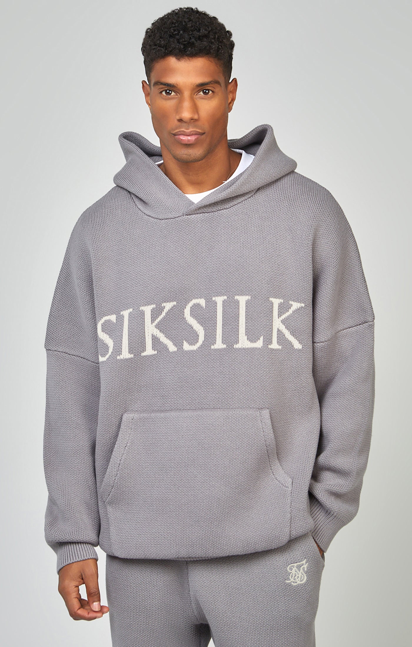 Load image into Gallery viewer, Grey Knitted Oversized Overhead Hoodie