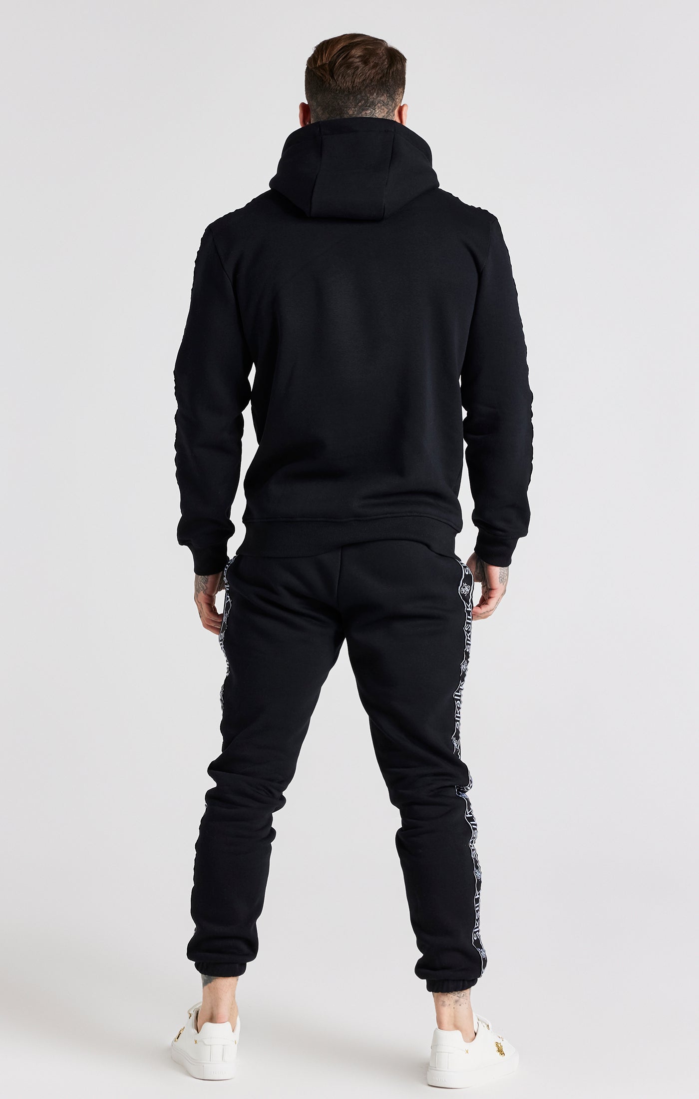 Load image into Gallery viewer, Black Taped Hoodie And Pant Tracksuit Set (6)