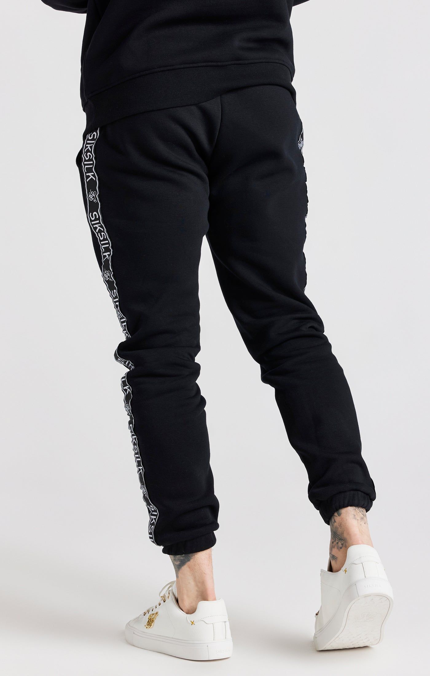 Load image into Gallery viewer, Black Taped Hoodie And Pant Tracksuit Set (10)