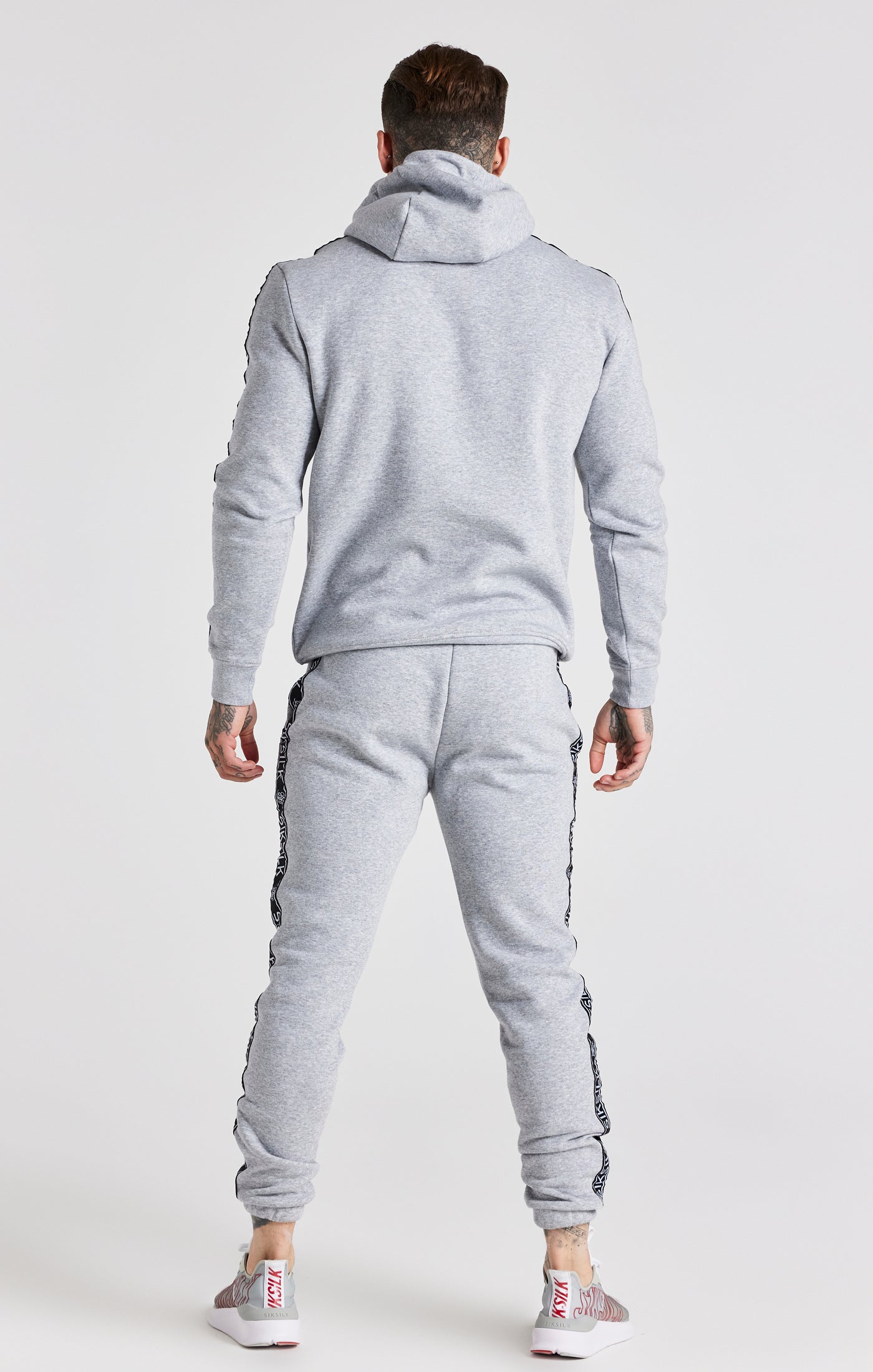Load image into Gallery viewer, Grey Taped Hoodie And Pant Tracksuit Set (6)