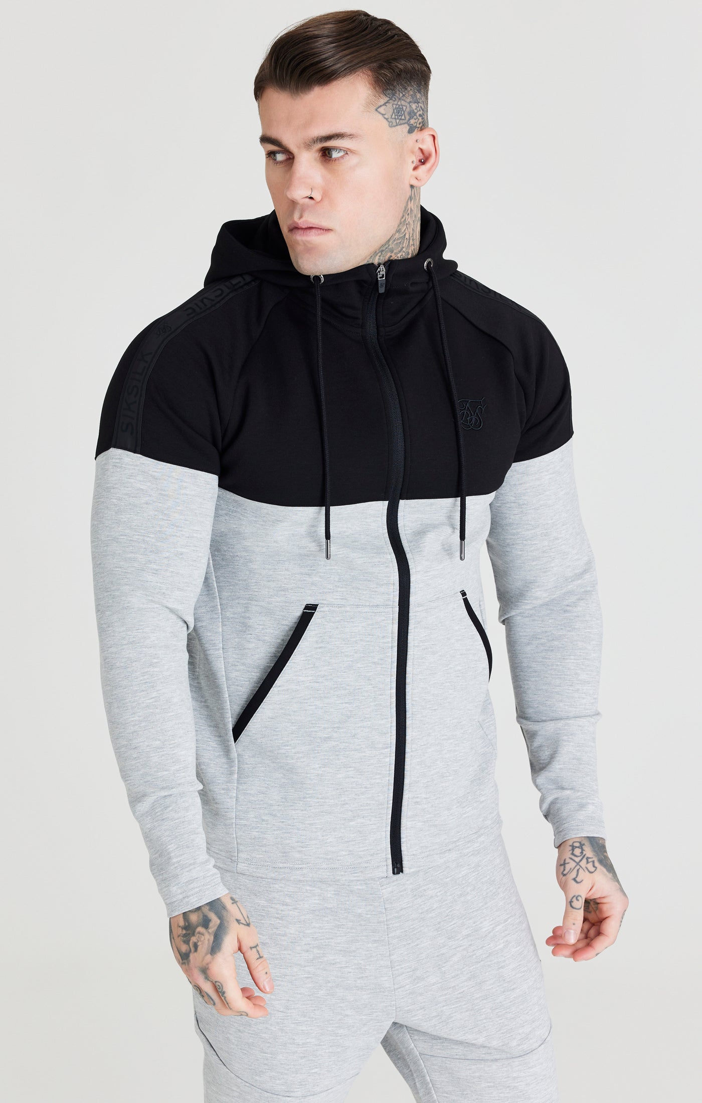 Load image into Gallery viewer, Grey Zip Through Hoodie And Short Twin Set (4)