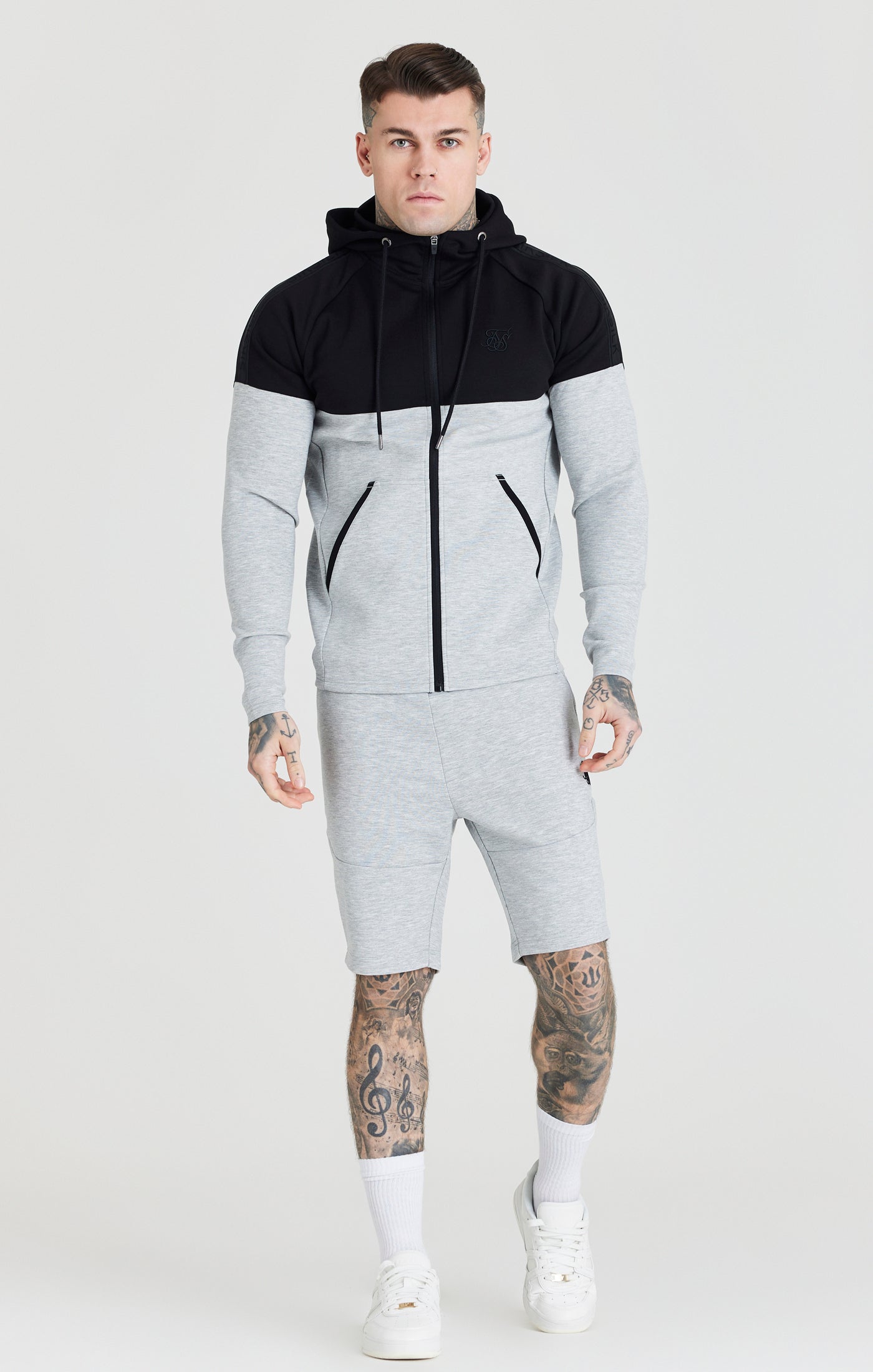 Load image into Gallery viewer, Grey Zip Through Hoodie And Short Twin Set