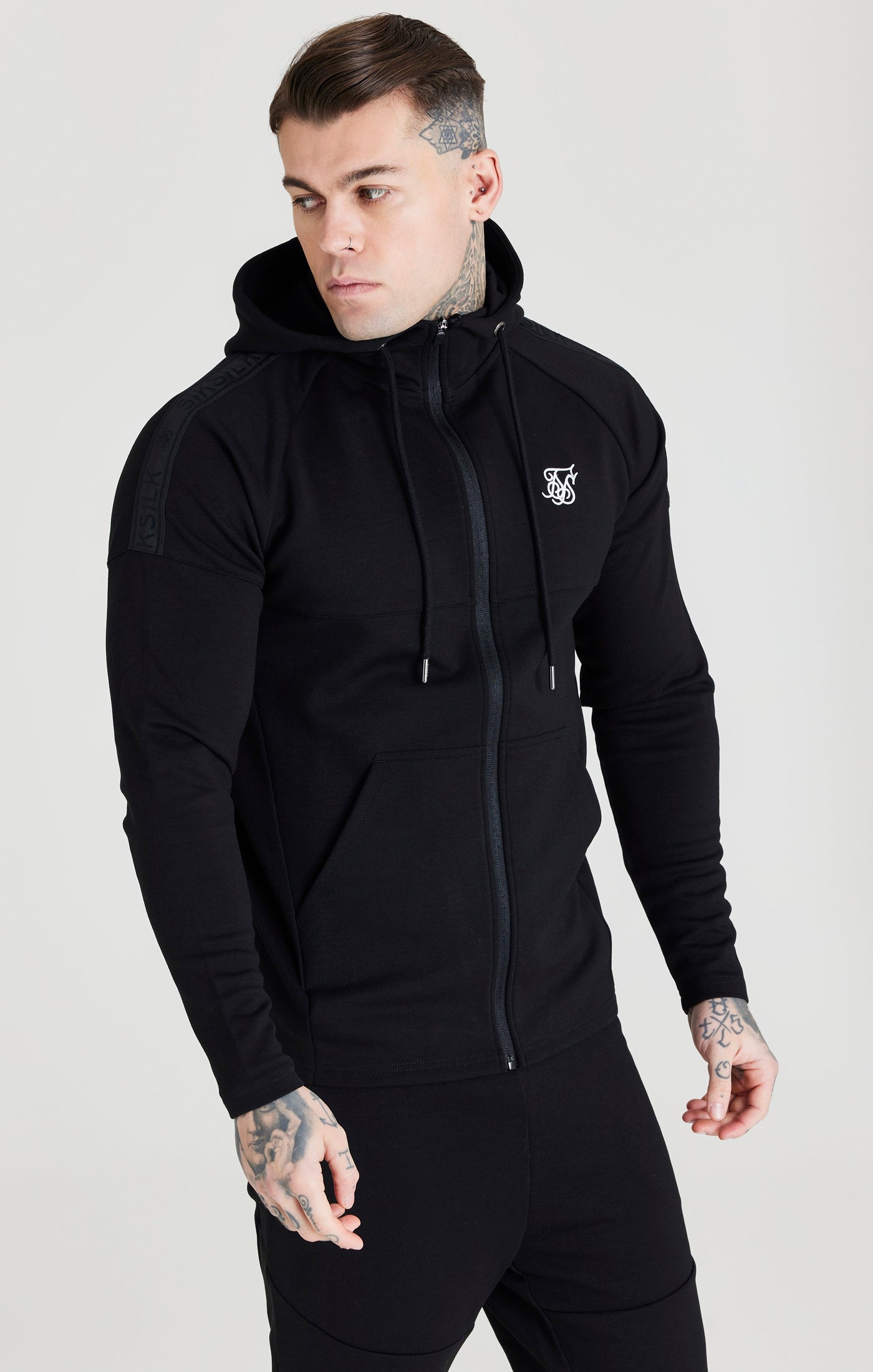 Load image into Gallery viewer, Black Zip Through Hoodie And Short Twin Set (4)