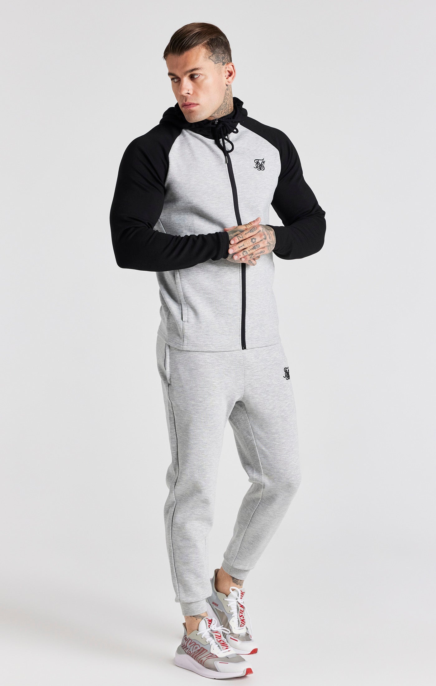 Load image into Gallery viewer, Grey Zip Through And Pant Tracksuit Set