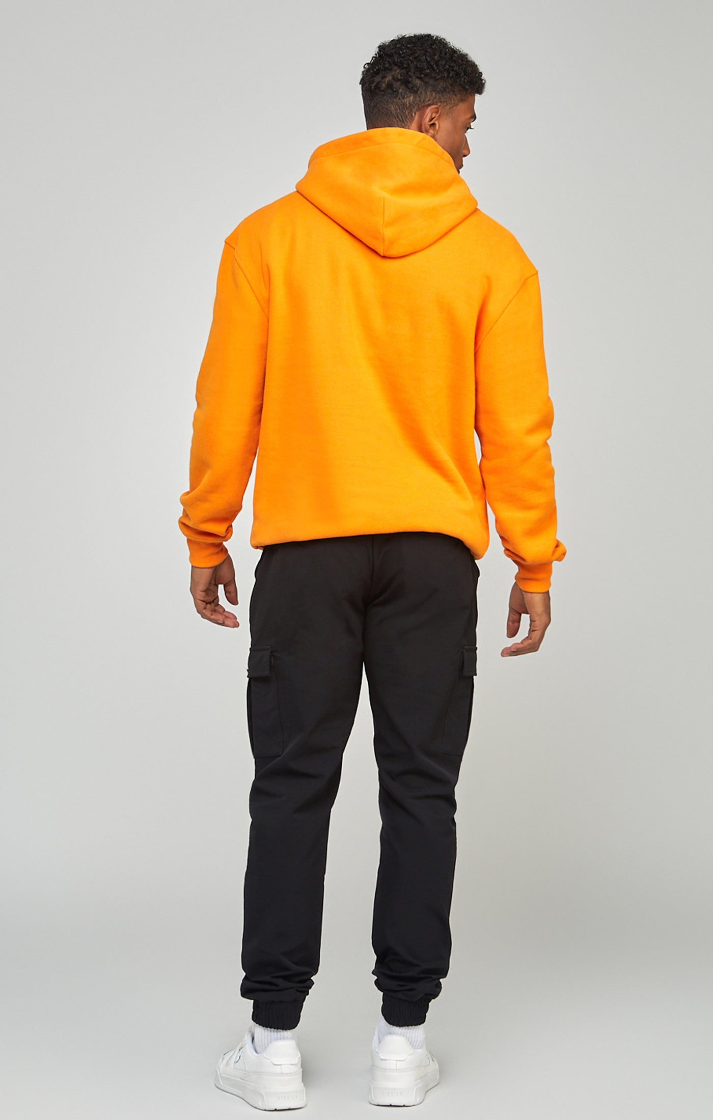 Load image into Gallery viewer, Orange Applique Logo Relaxed Fit Overhead Hoodie (4)