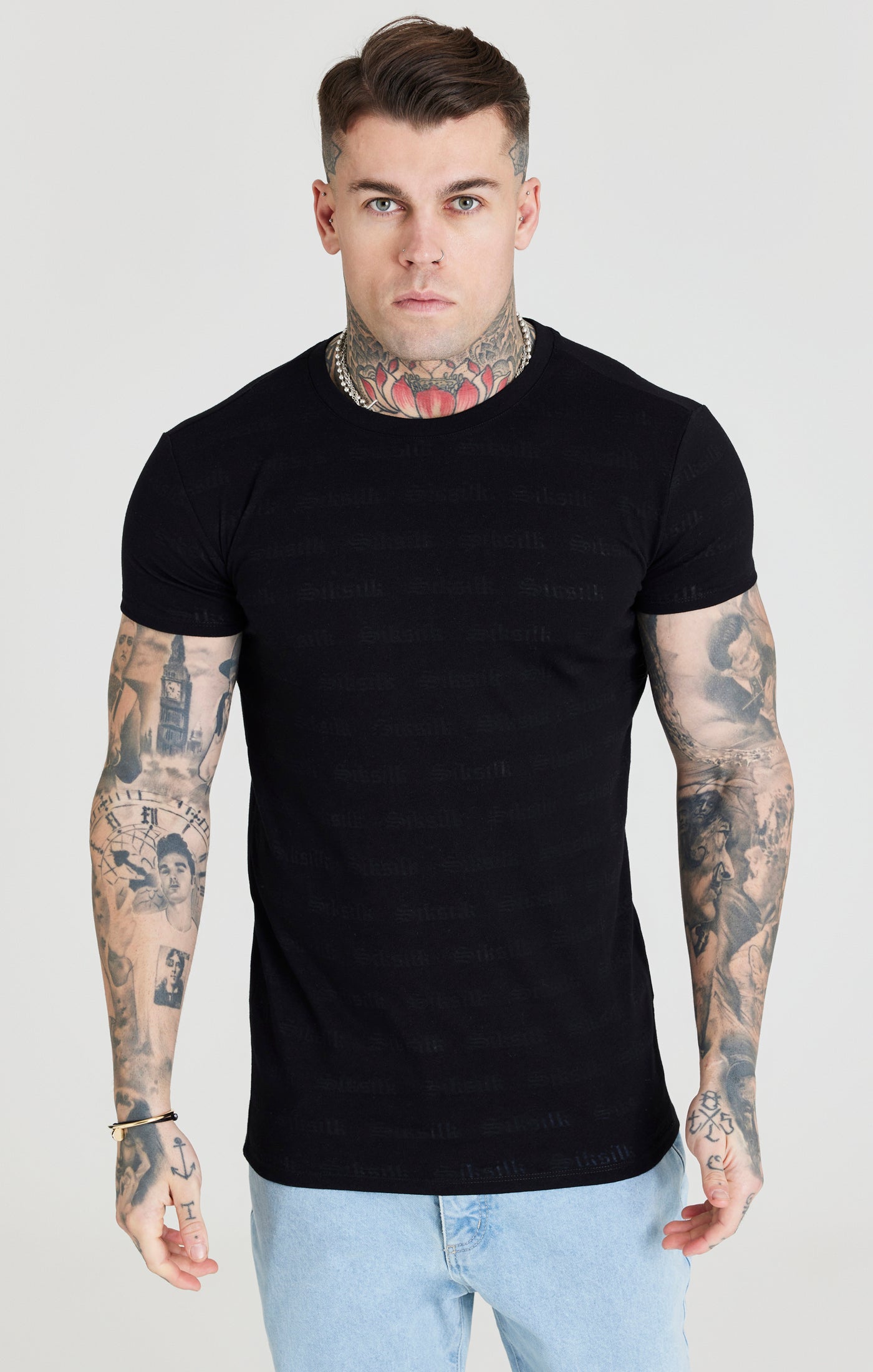 Load image into Gallery viewer, SikSilk Jacquard Tee - Black
