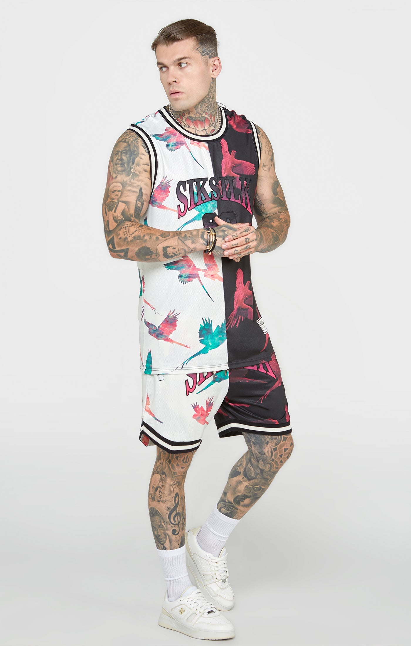 Load image into Gallery viewer, Ecru Print Basketball Vest (2)
