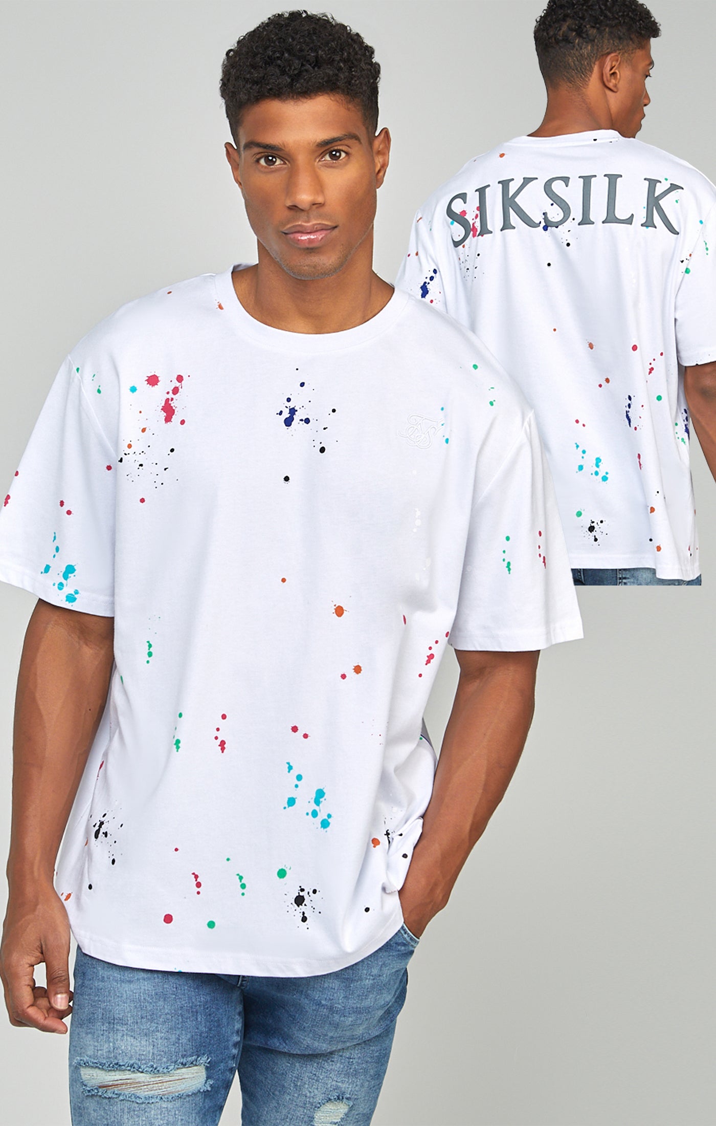 Load image into Gallery viewer, White Paint Splatter Oversized T-Shirt